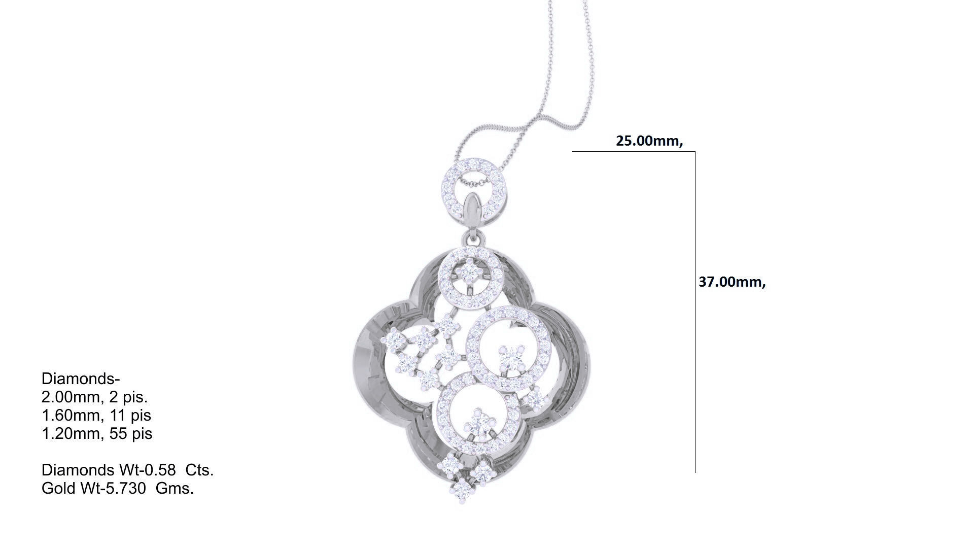 Flower Women Pendant Earrings set 3dm stl obj gltf glb  3D print model_16