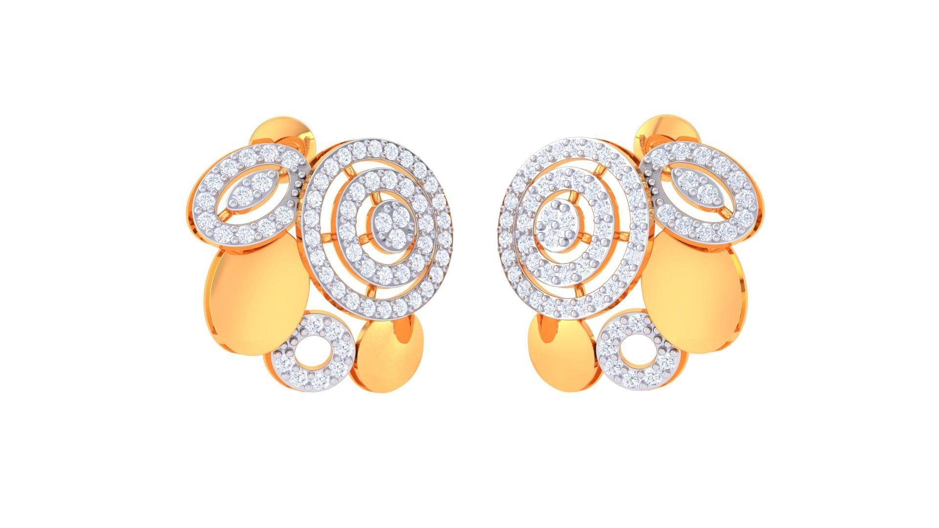 Women Pendant Earrings set 3dm stl obj gltf glb 3mf renders 3D print model_7