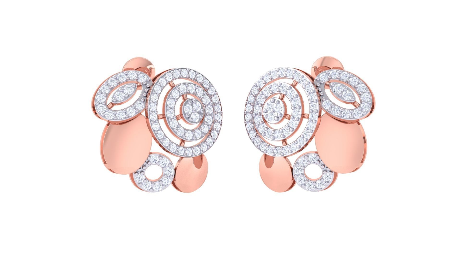 Women Pendant Earrings set 3dm stl obj gltf glb 3mf renders 3D print model_4