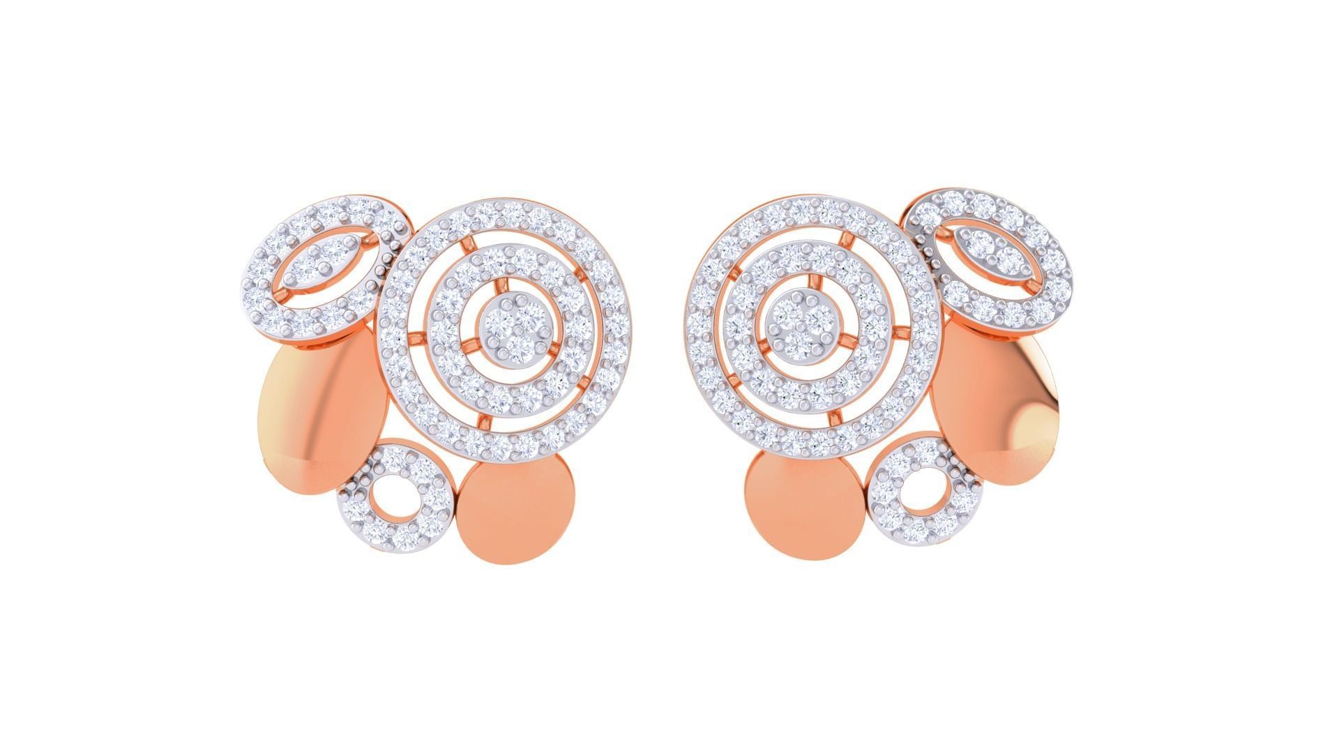 Women Pendant Earrings set 3dm stl obj gltf glb 3mf renders 3D print model_10