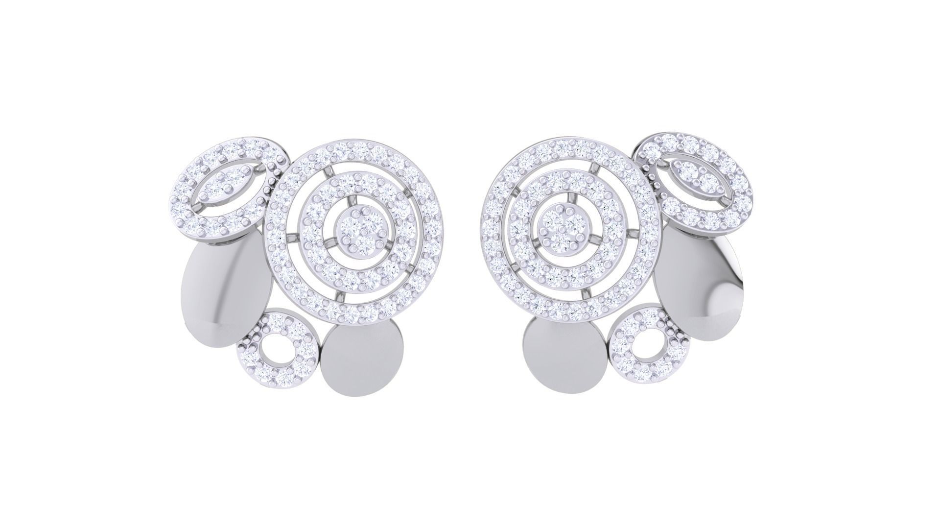 Women Pendant Earrings set 3dm stl obj gltf glb 3mf renders 3D print model_9