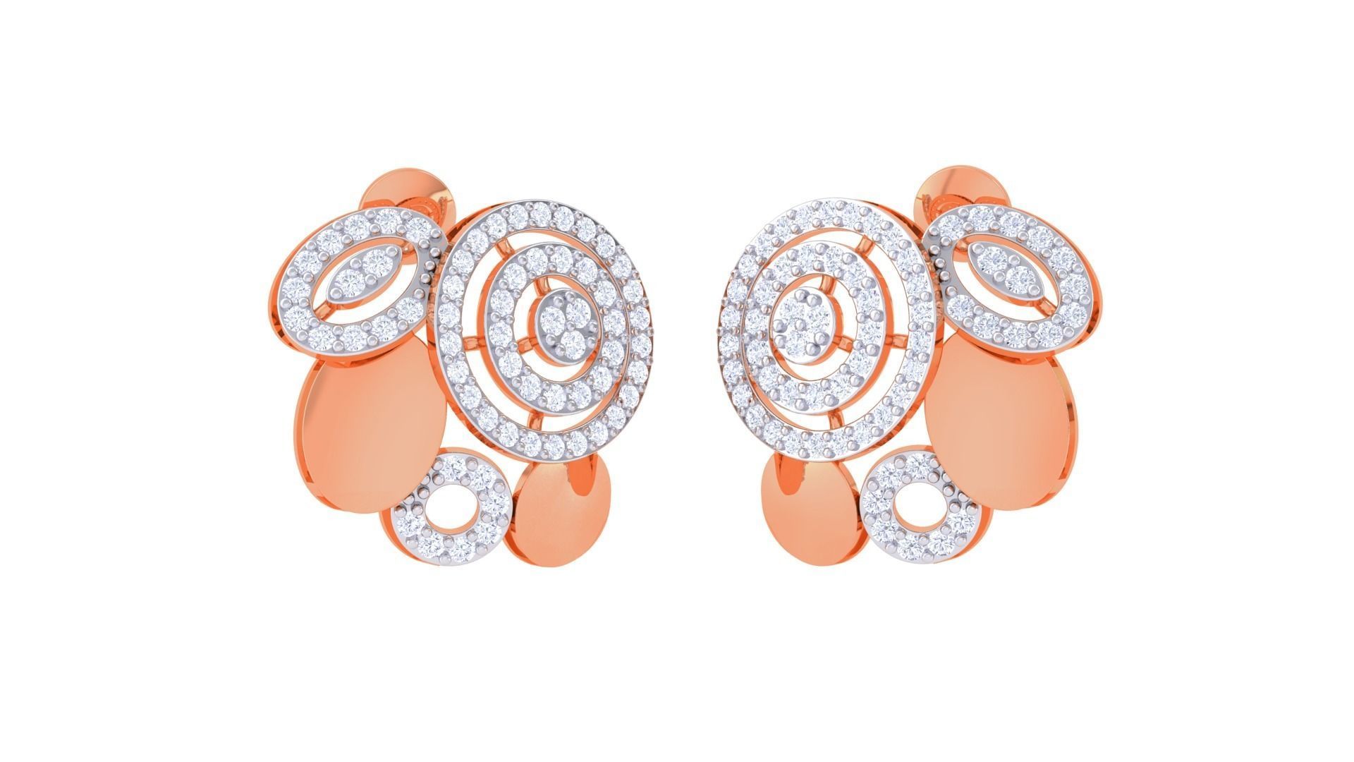 Women Pendant Earrings set 3dm stl obj gltf glb 3mf renders 3D print model_3