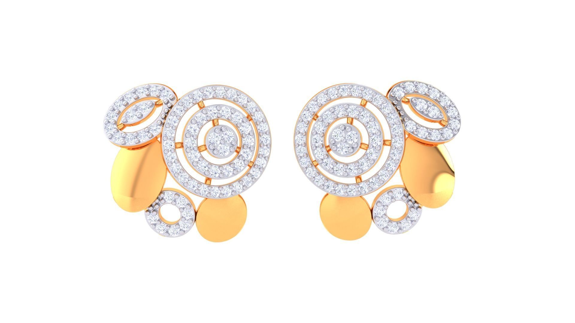 Women Pendant Earrings set 3dm stl obj gltf glb 3mf renders 3D print model_8