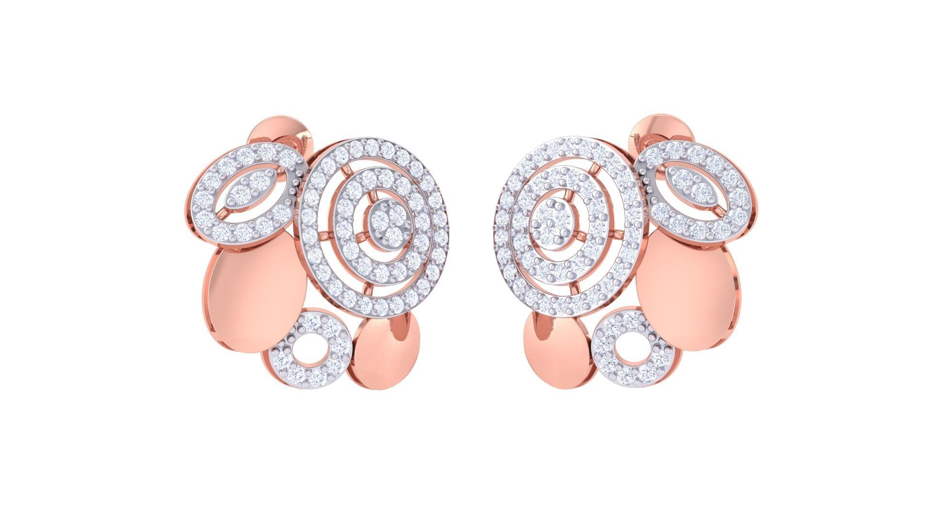 Women Pendant Earrings set 3dm stl obj gltf glb 3mf renders 3D print model_1