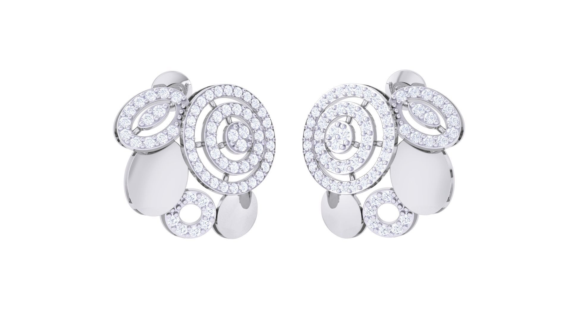 Women Pendant Earrings set 3dm stl obj gltf glb 3mf renders 3D print model_2