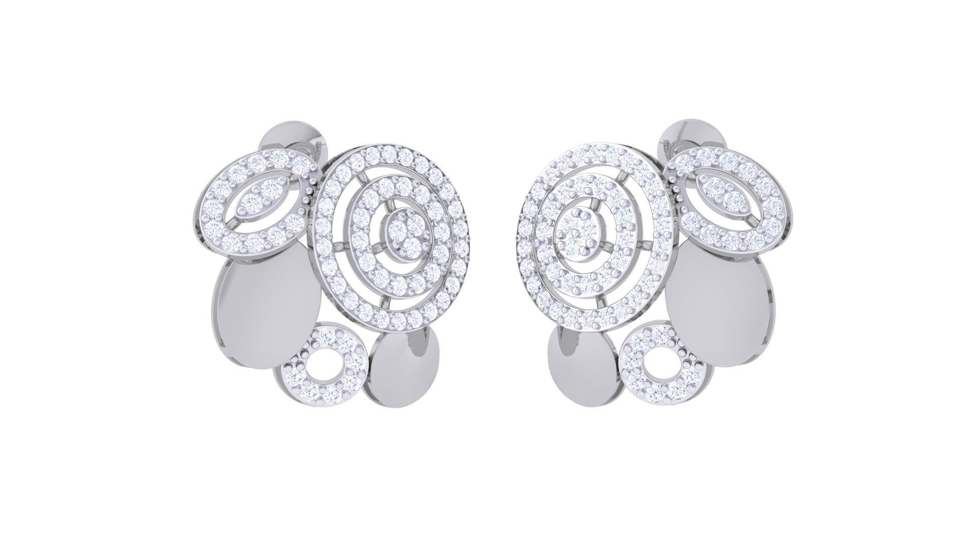 Women Pendant Earrings set 3dm stl obj gltf glb 3mf renders 3D print model_6