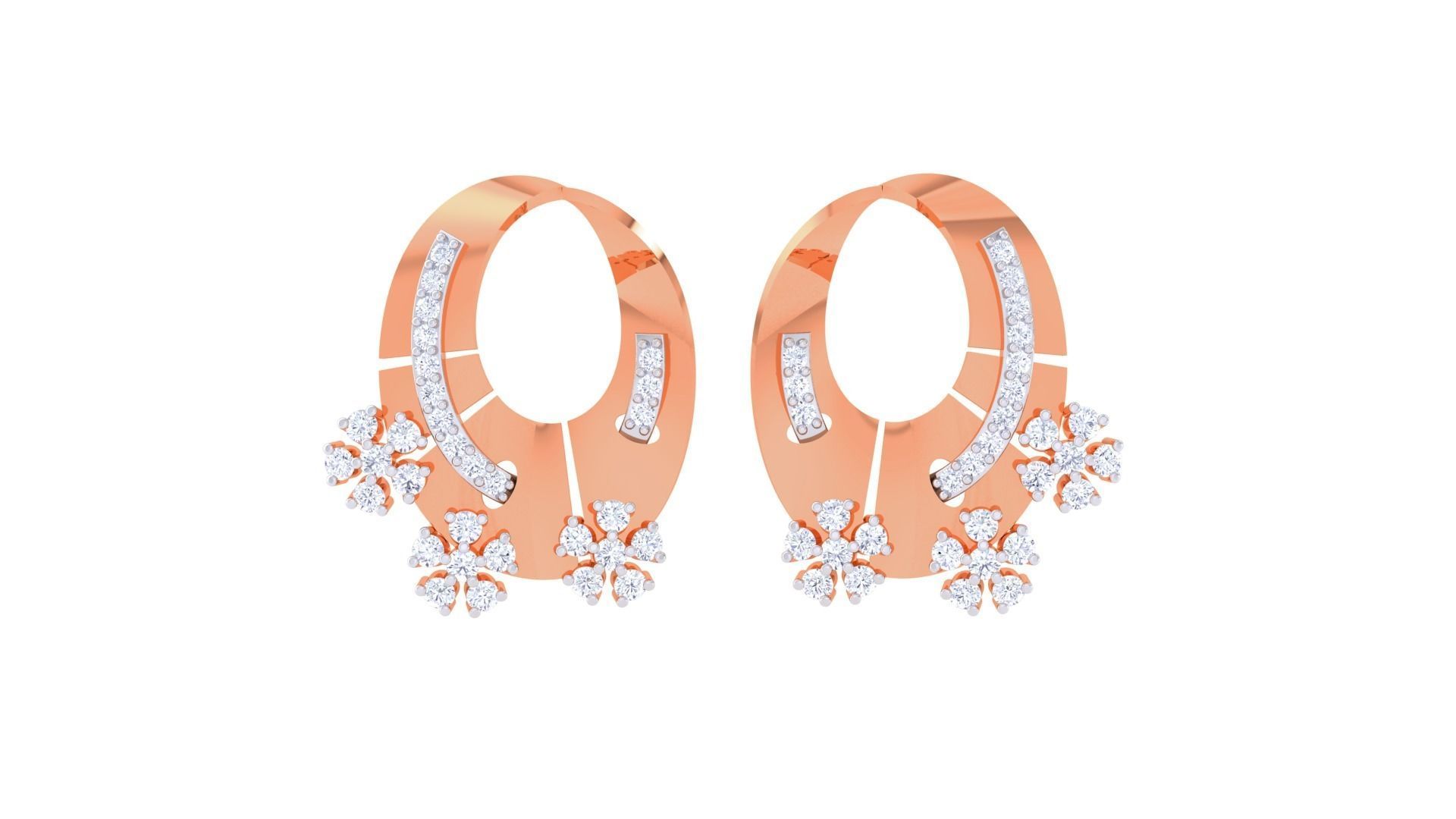 Women Pendant Earrings set 3dm stl obj gltf glb 3mf renders 3D print model_13