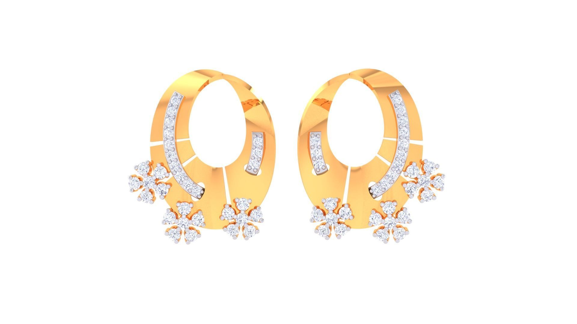 Women Pendant Earrings set 3dm stl obj gltf glb 3mf renders 3D print model_11