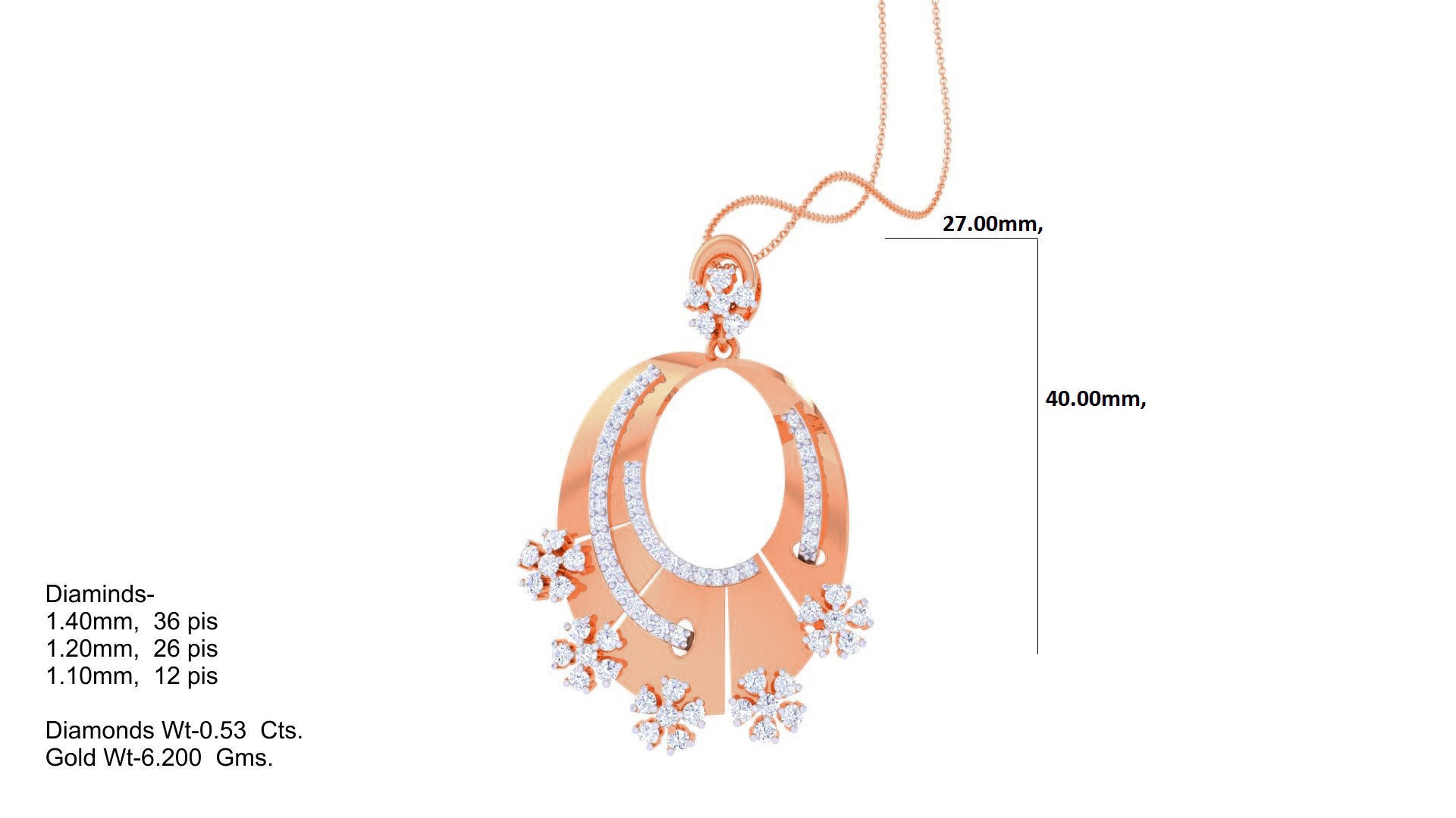 Women Pendant Earrings set 3dm stl obj gltf glb 3mf renders 3D print model_19