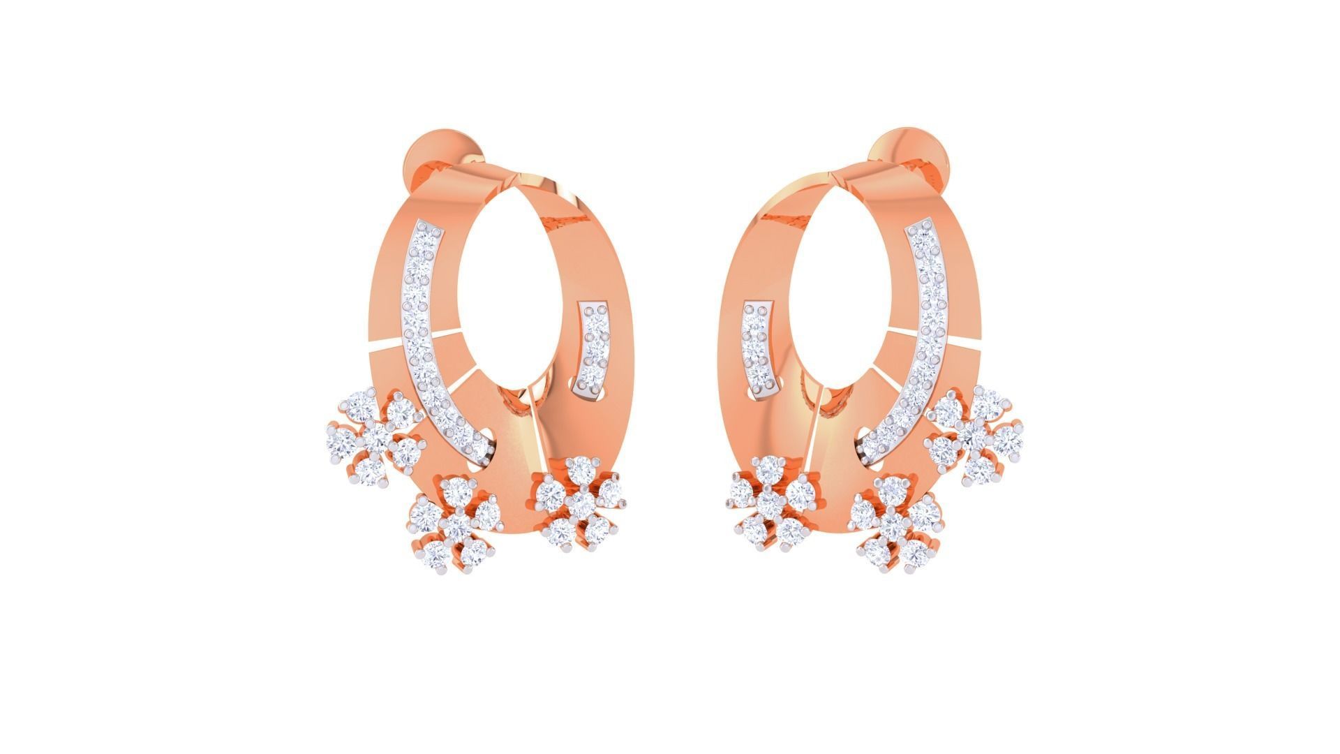 Women Pendant Earrings set 3dm stl obj gltf glb 3mf renders 3D print model_9