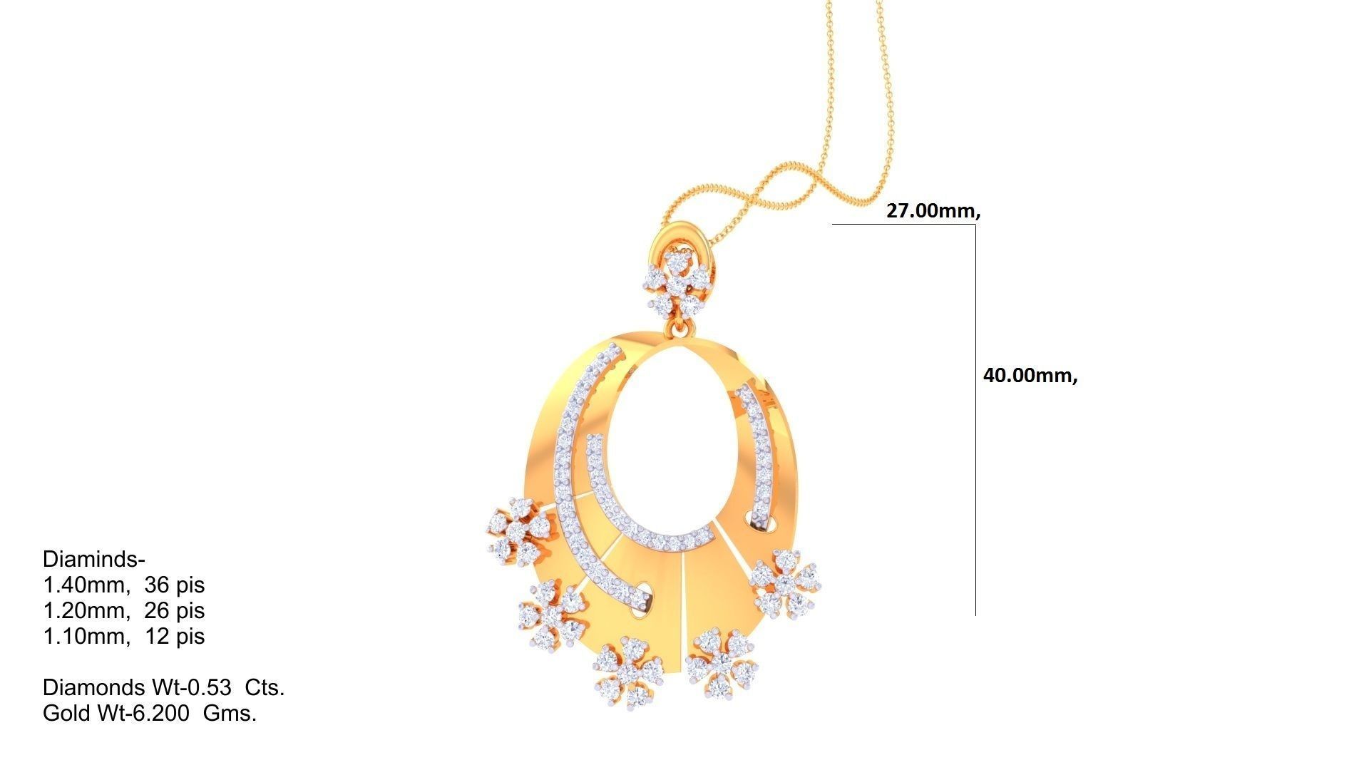 Women Pendant Earrings set 3dm stl obj gltf glb 3mf renders 3D print model_17
