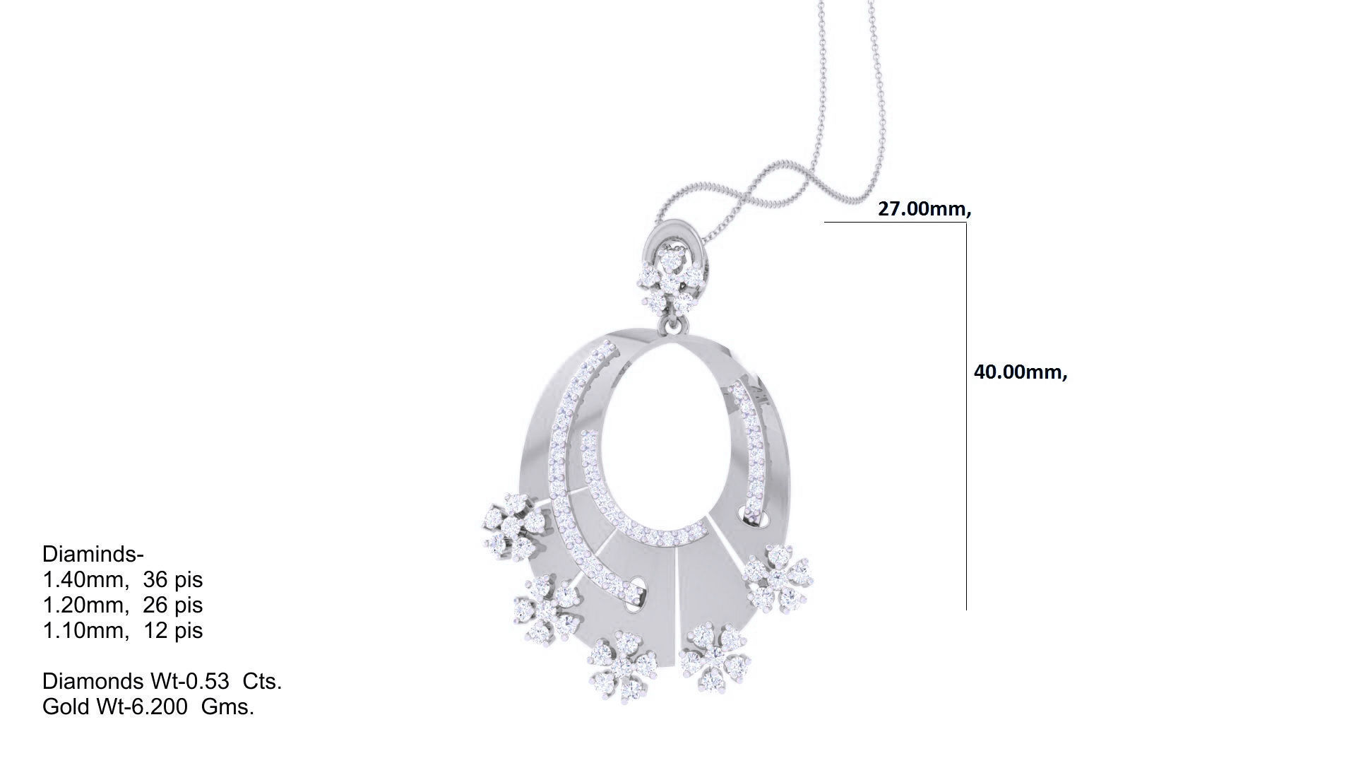 Women Pendant Earrings set 3dm stl obj gltf glb 3mf renders 3D print model_18