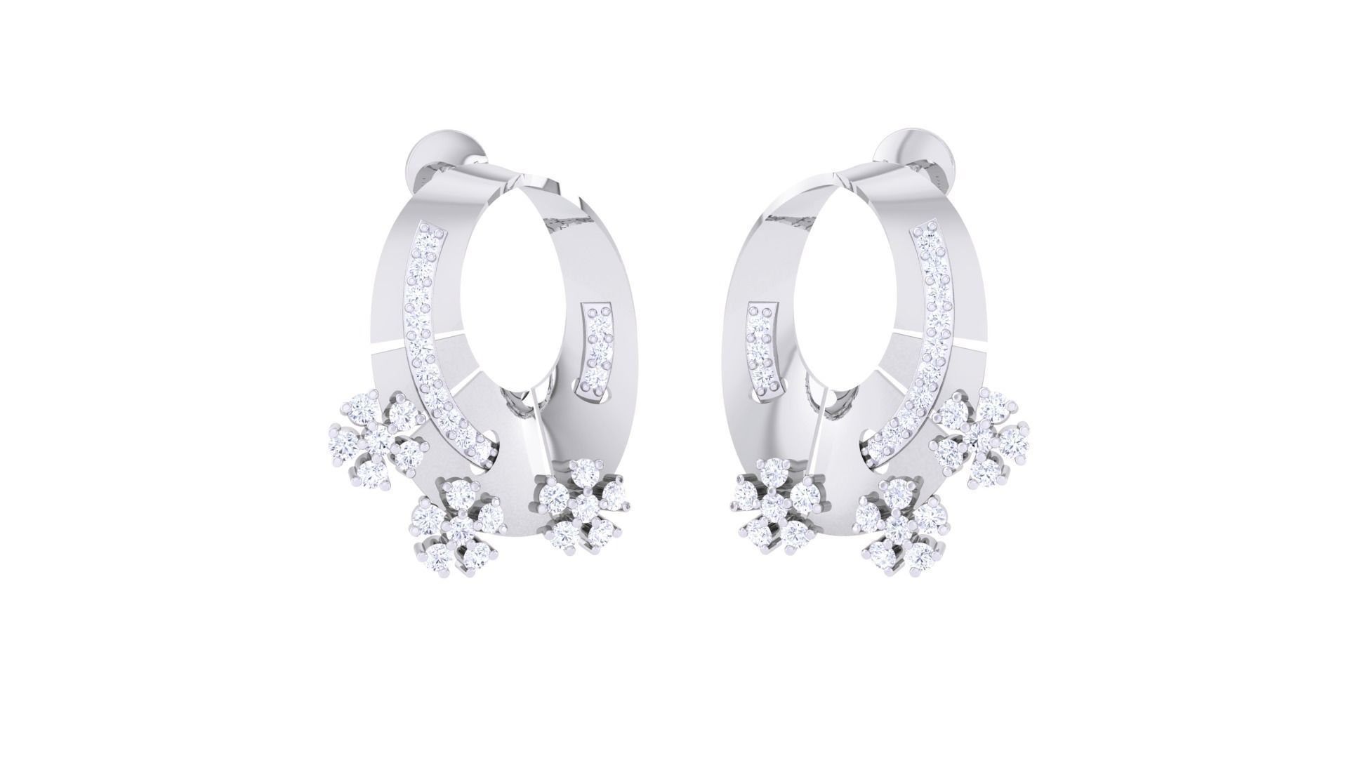 Women Pendant Earrings set 3dm stl obj gltf glb 3mf renders 3D print model_3