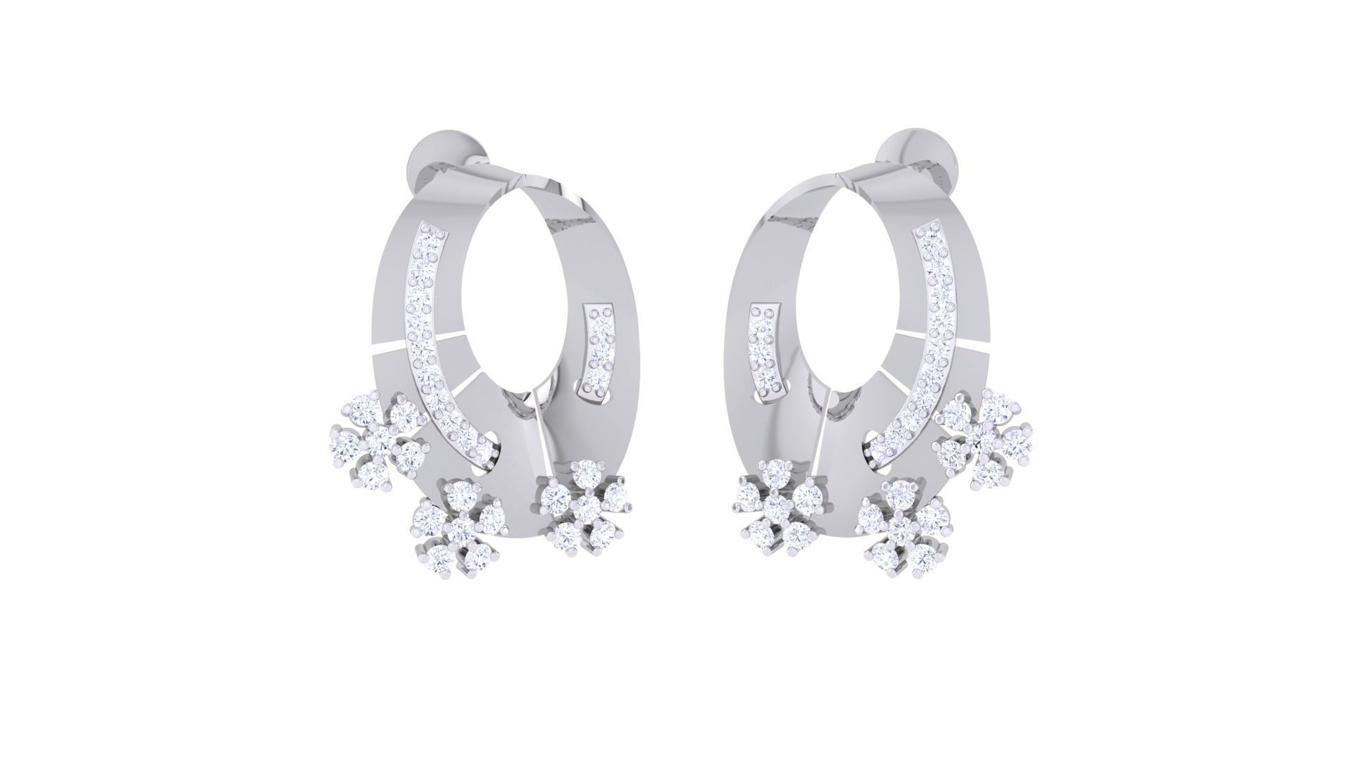 Women Pendant Earrings set 3dm stl obj gltf glb 3mf renders 3D print model_5