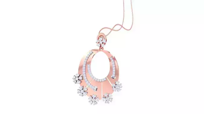 Women Pendant Earrings set 3dm stl obj gltf glb 3mf renders 3D print model