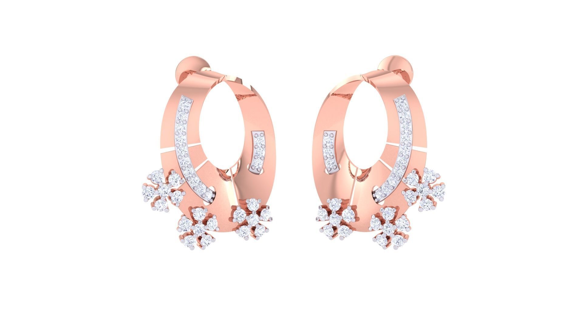 Women Pendant Earrings set 3dm stl obj gltf glb 3mf renders 3D print model_1