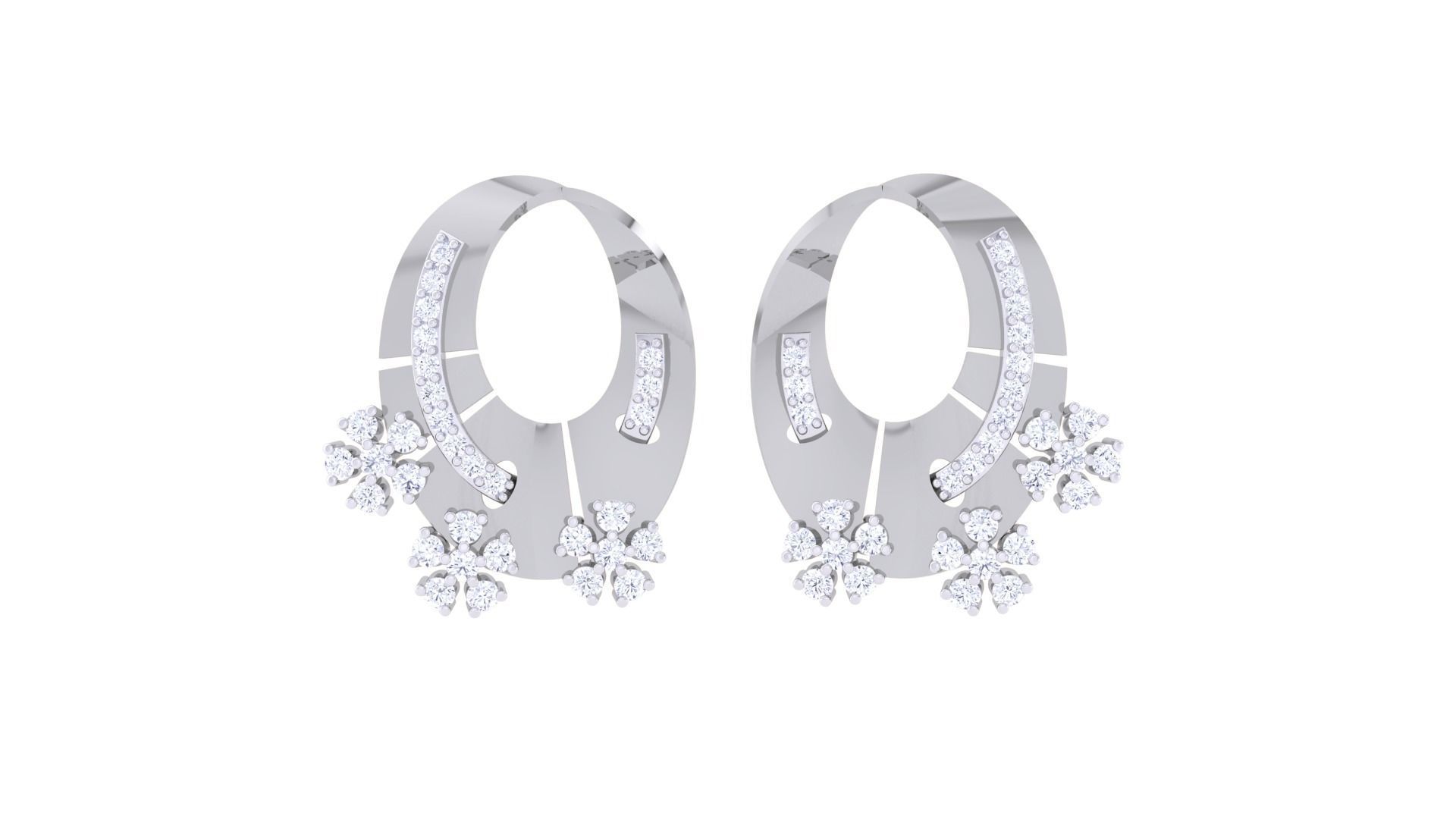 Women Pendant Earrings set 3dm stl obj gltf glb 3mf renders 3D print model_12