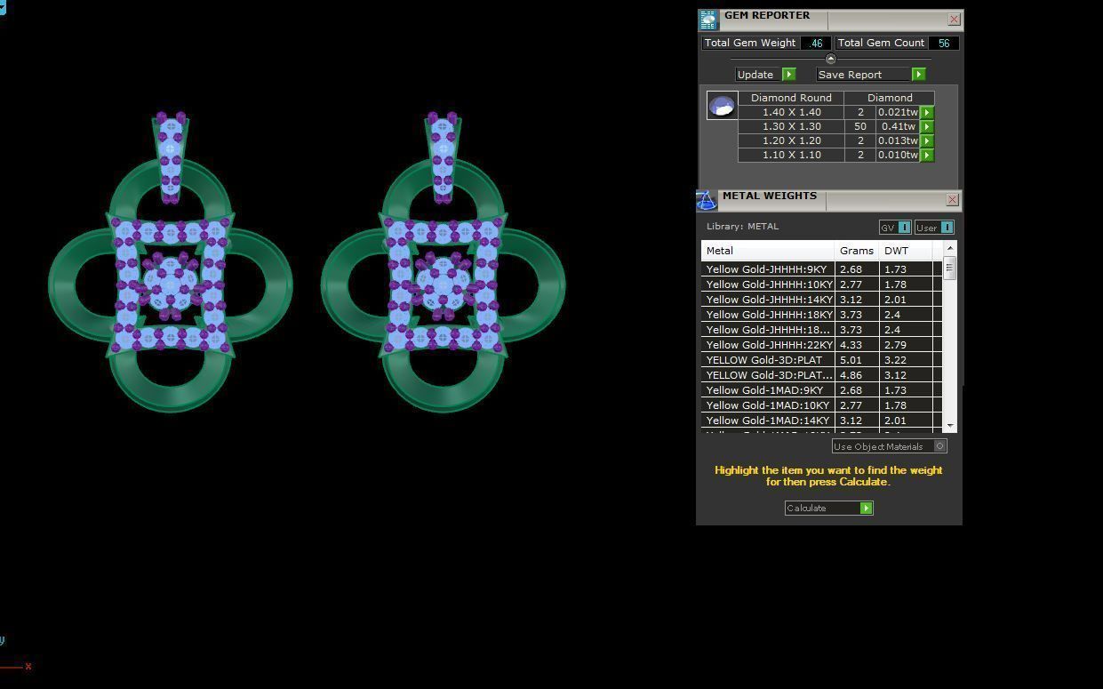 Women Pendant Earrings set 3dm stl obj gltf glb 3mf renders 3D print model_5