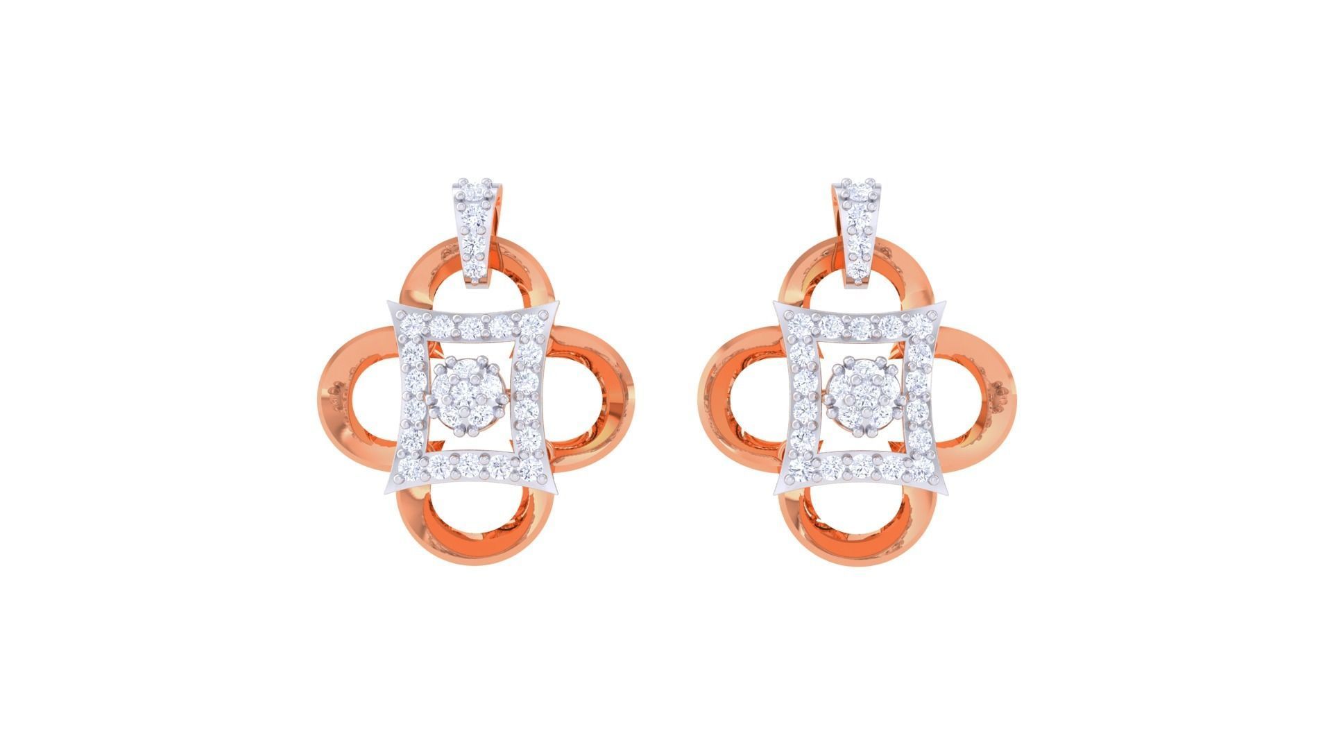 Women Pendant Earrings set 3dm stl obj gltf glb 3mf renders 3D print model_10