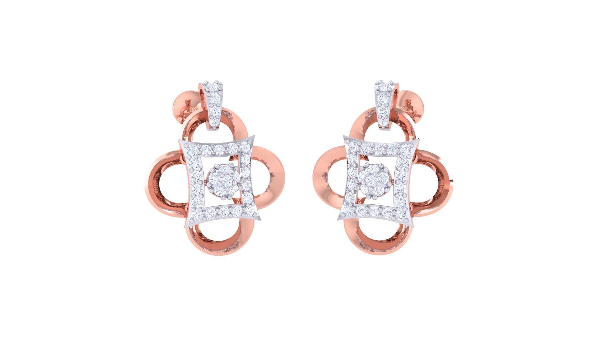 Women Pendant Earrings set 3dm stl obj gltf glb 3mf renders 3D print model_3