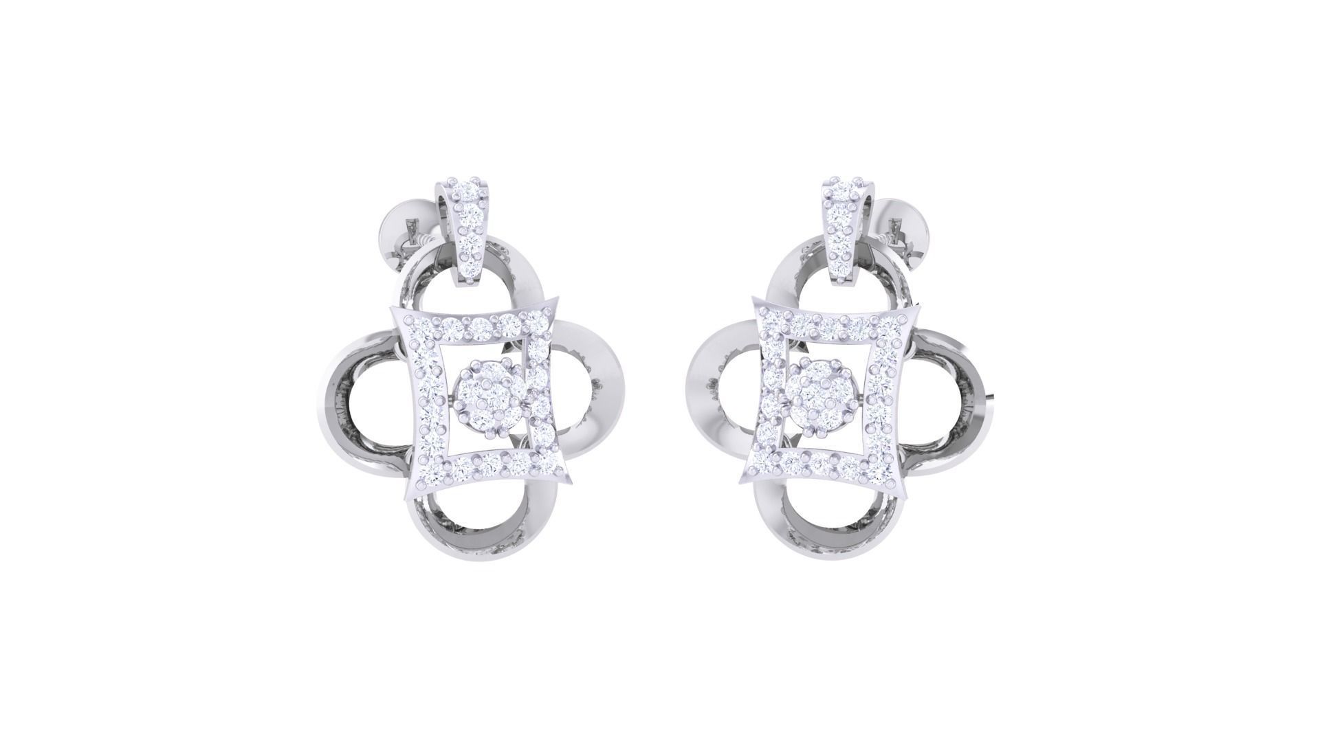 Women Pendant Earrings set 3dm stl obj gltf glb 3mf renders 3D print model_2