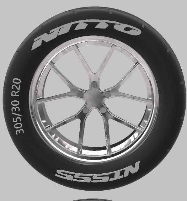 PACK OF 05 20in WHEELS AND 6 TIRES FOR SCALE AUTOS AND DIORAMAS 3D print model_14