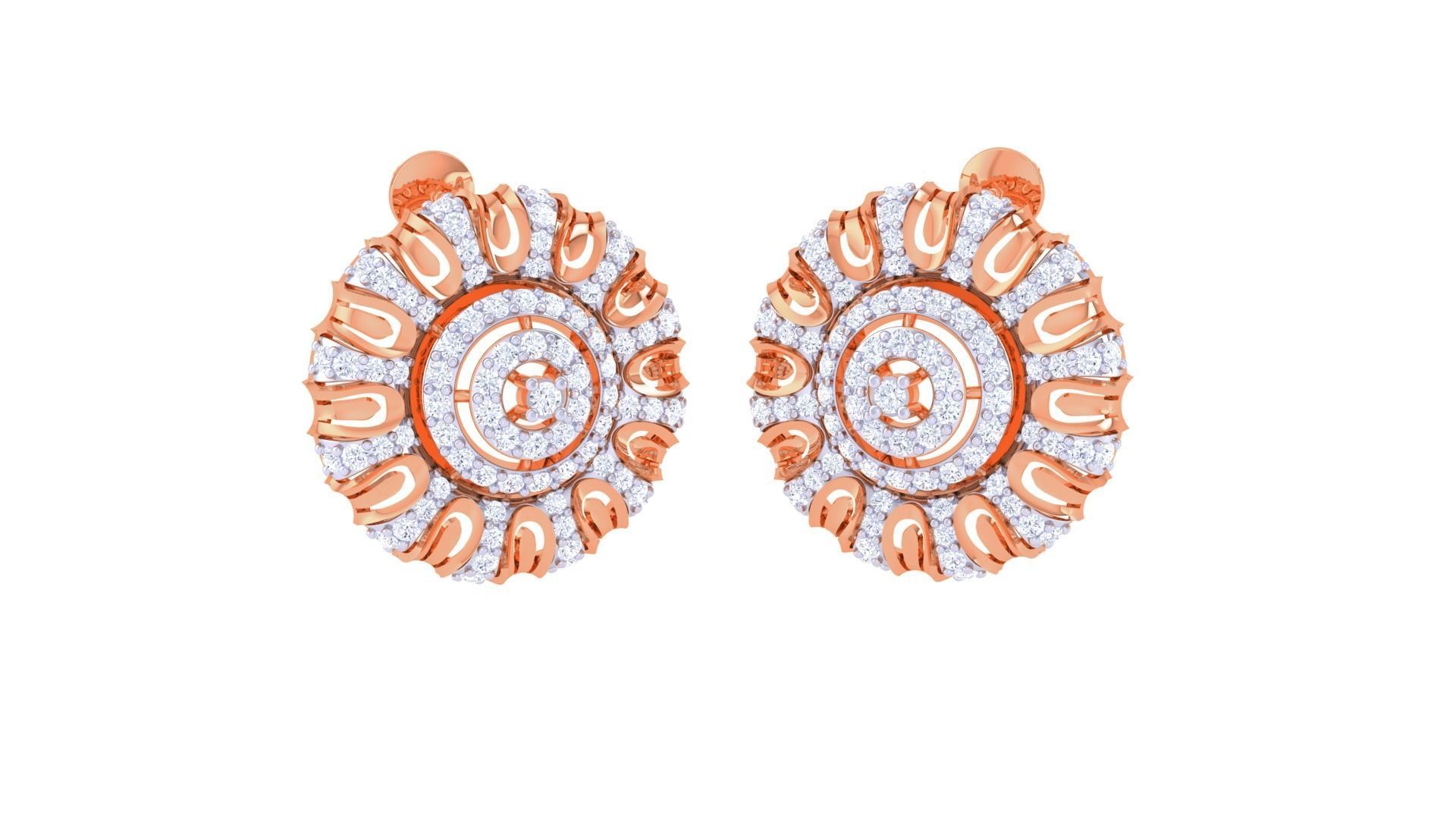 Sunflower Women Pendant Earrings set 3dm stl obj gltf glb 3mf 3D print model_7