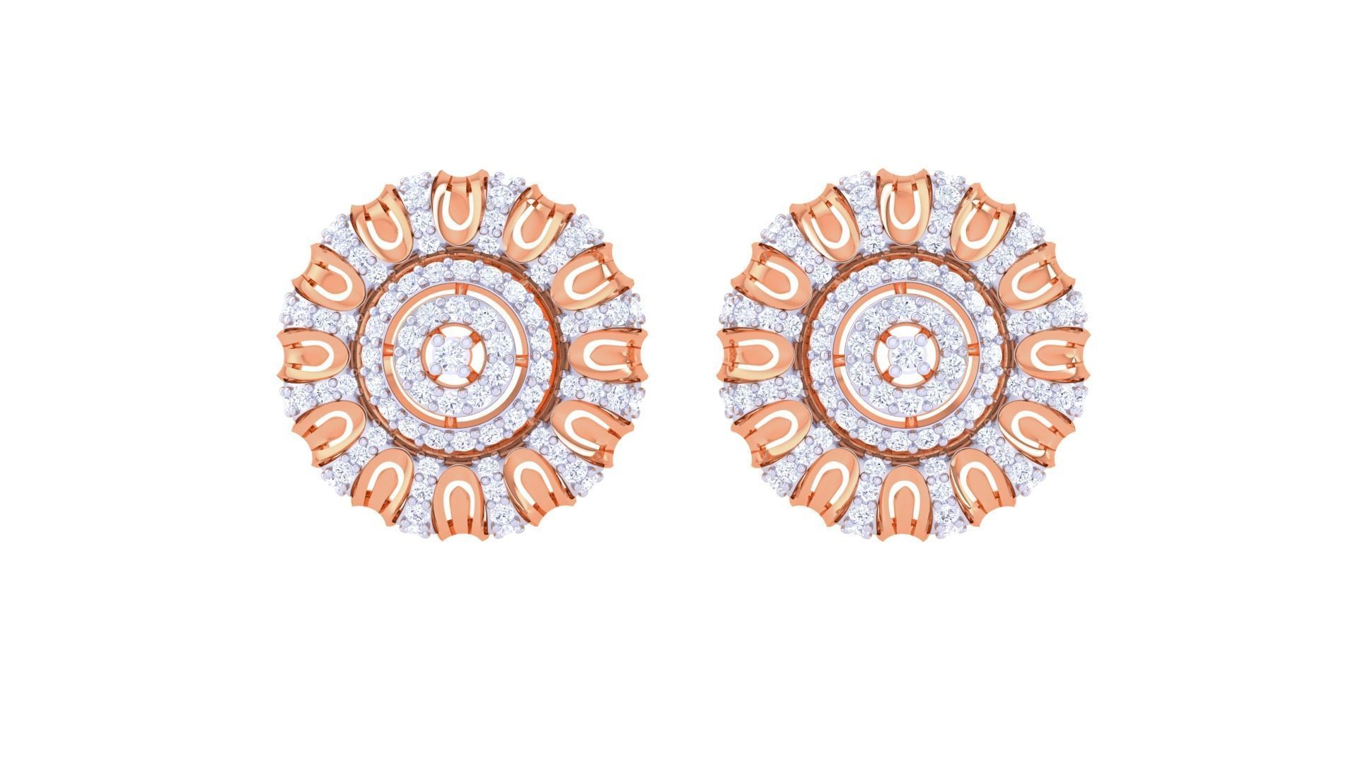 Sunflower Women Pendant Earrings set 3dm stl obj gltf glb 3mf 3D print model_10