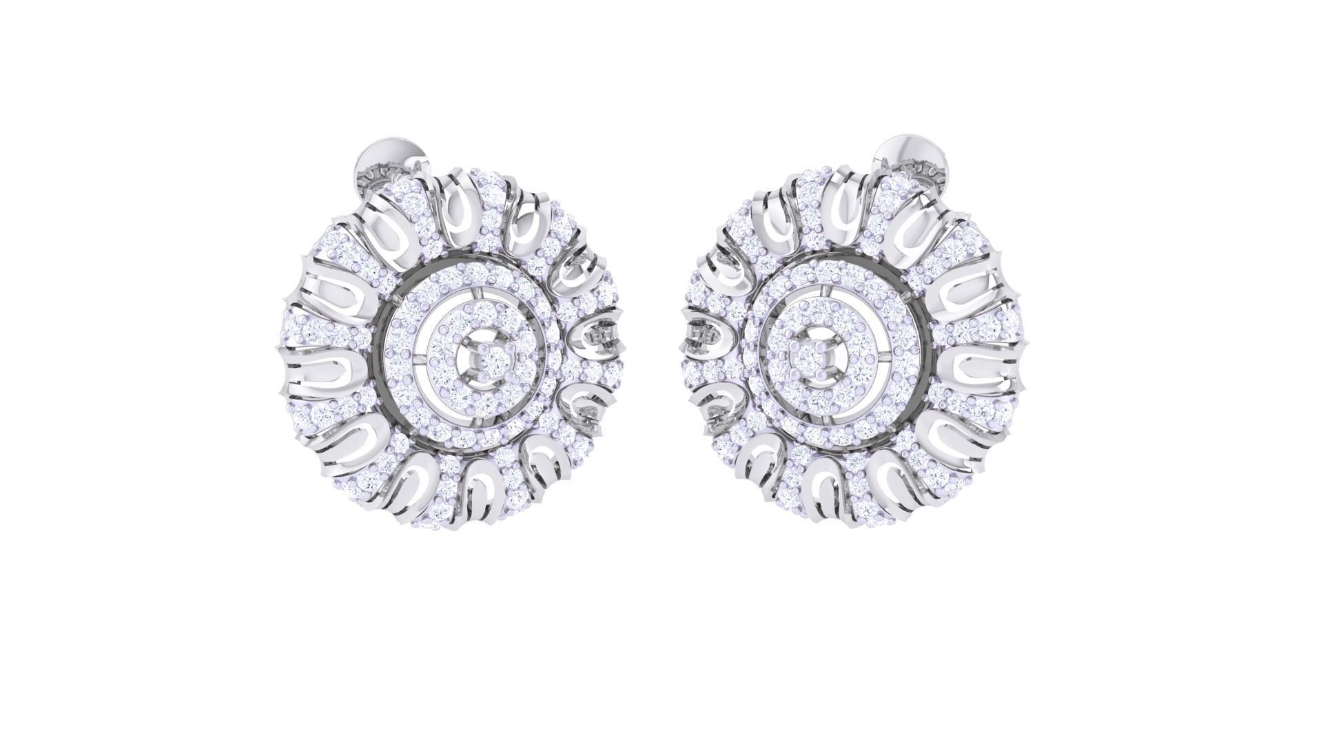 Sunflower Women Pendant Earrings set 3dm stl obj gltf glb 3mf 3D print model_2