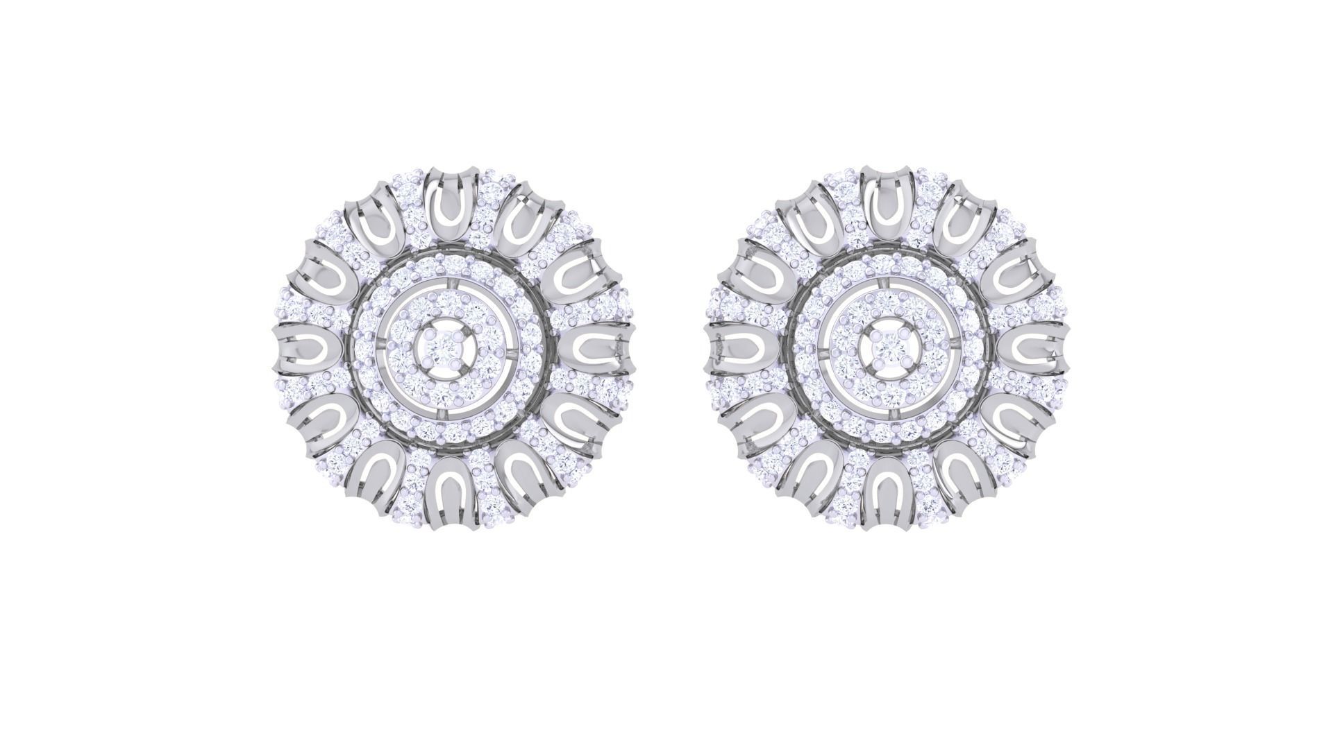 Sunflower Women Pendant Earrings set 3dm stl obj gltf glb 3mf 3D print model_9