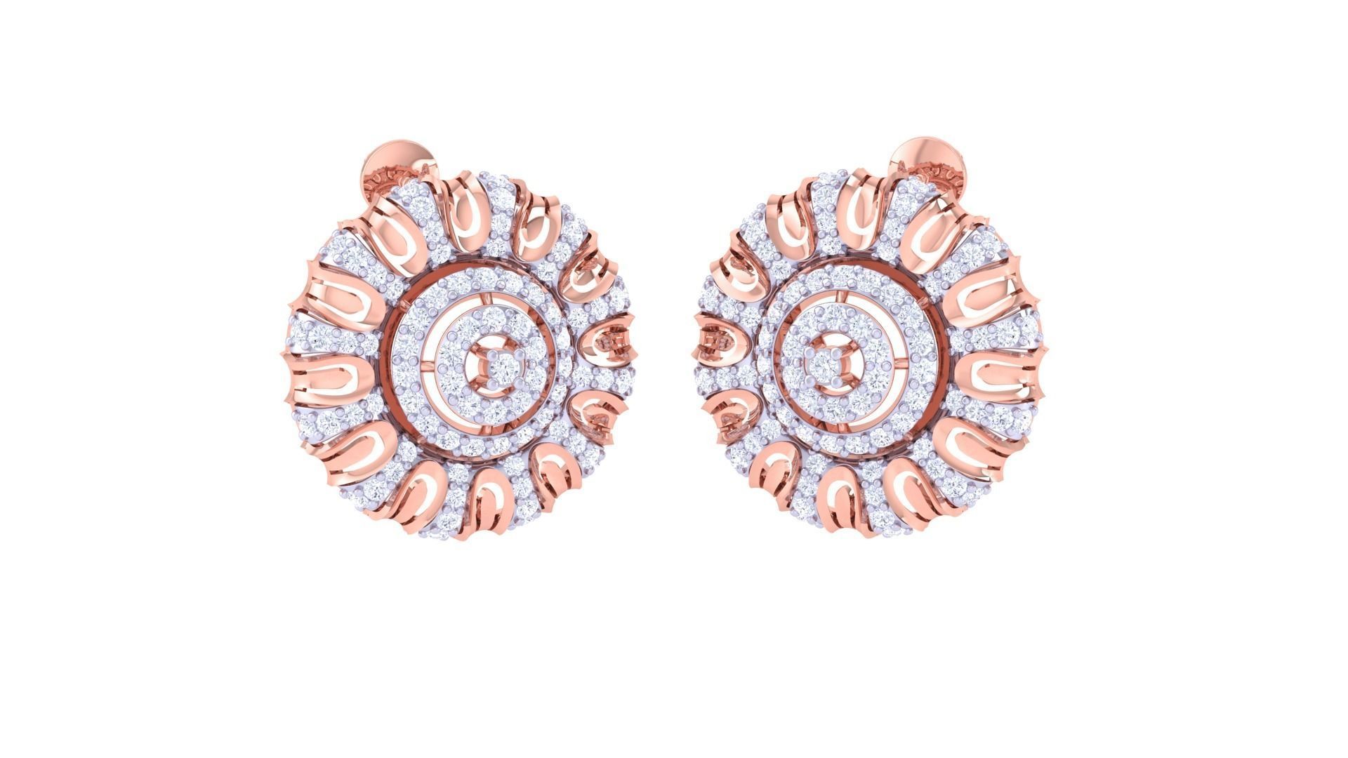 Sunflower Women Pendant Earrings set 3dm stl obj gltf glb 3mf 3D print model_3