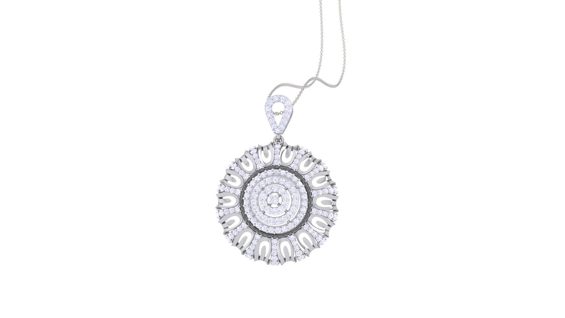 Sunflower Women Pendant Earrings set 3dm stl obj gltf glb 3mf 3D print model_20