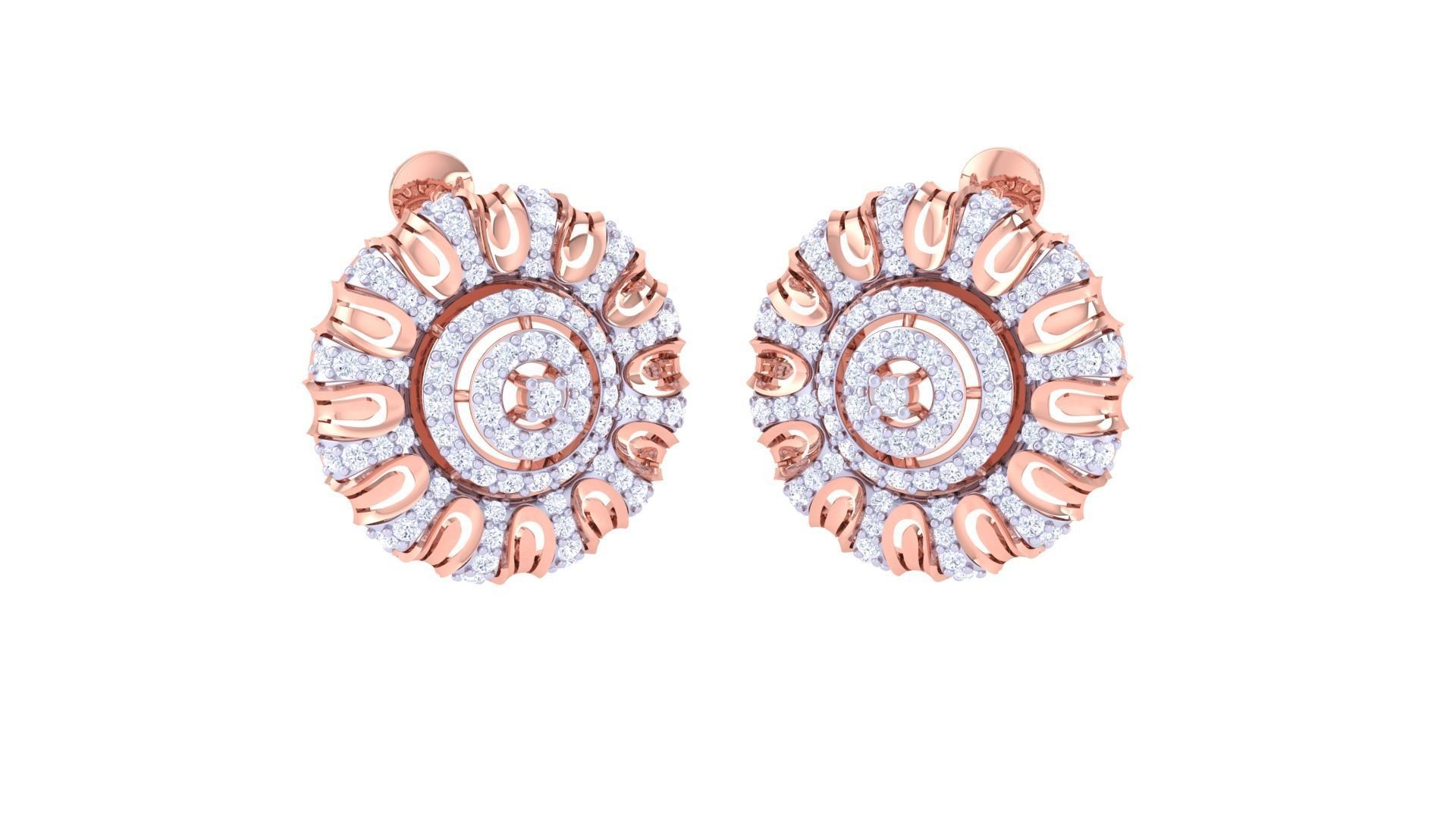 Sunflower Women Pendant Earrings set 3dm stl obj gltf glb 3mf 3D print model_1