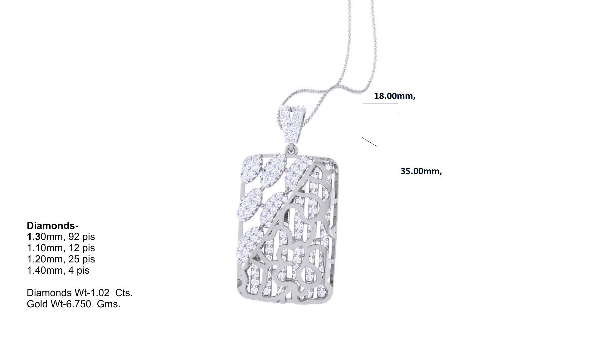 Wave Diamond Head Women Pendant Earrings set 3dm stl obj gltf 3D print model_17