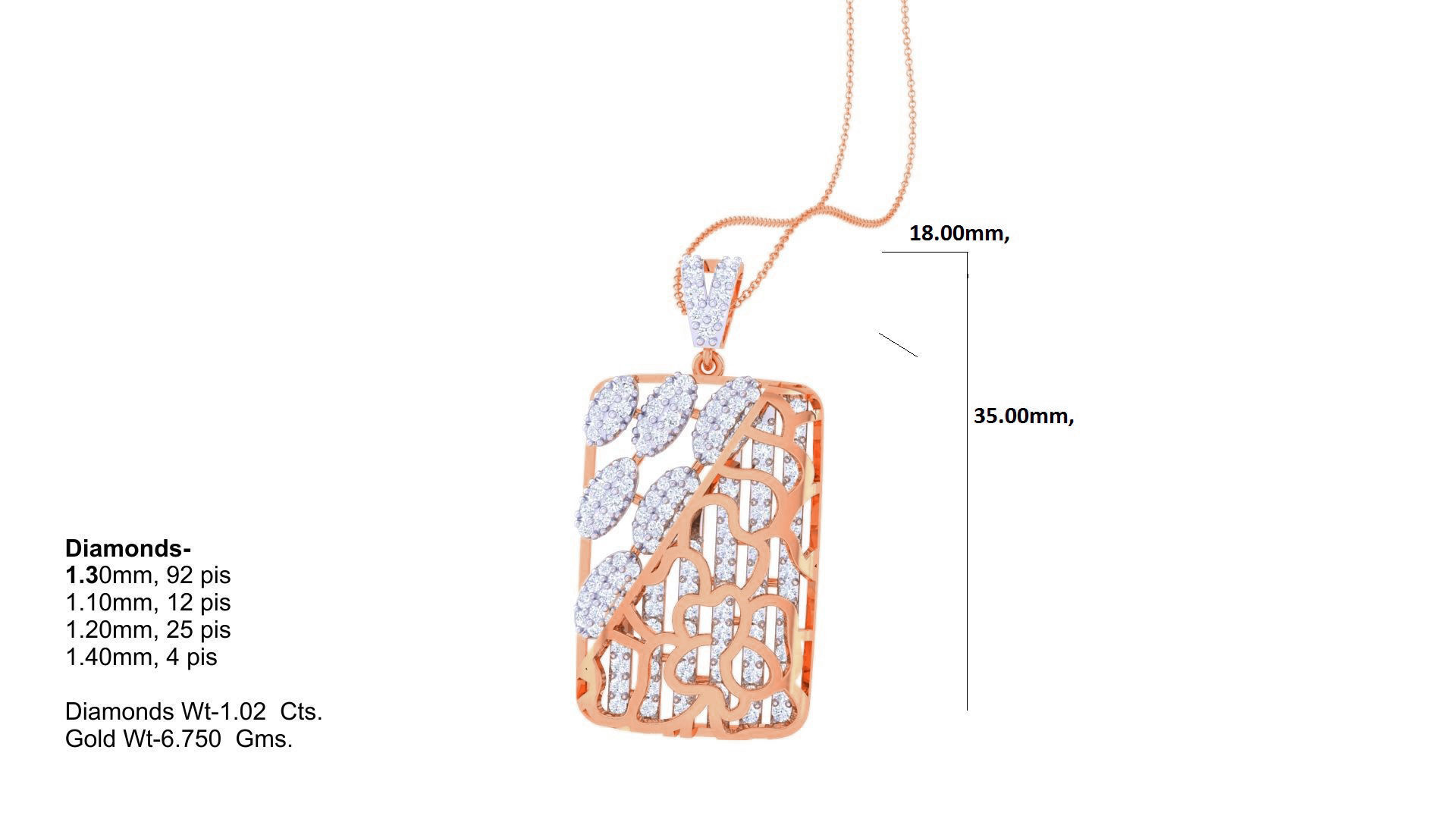 Wave Diamond Head Women Pendant Earrings set 3dm stl obj gltf 3D print model_18