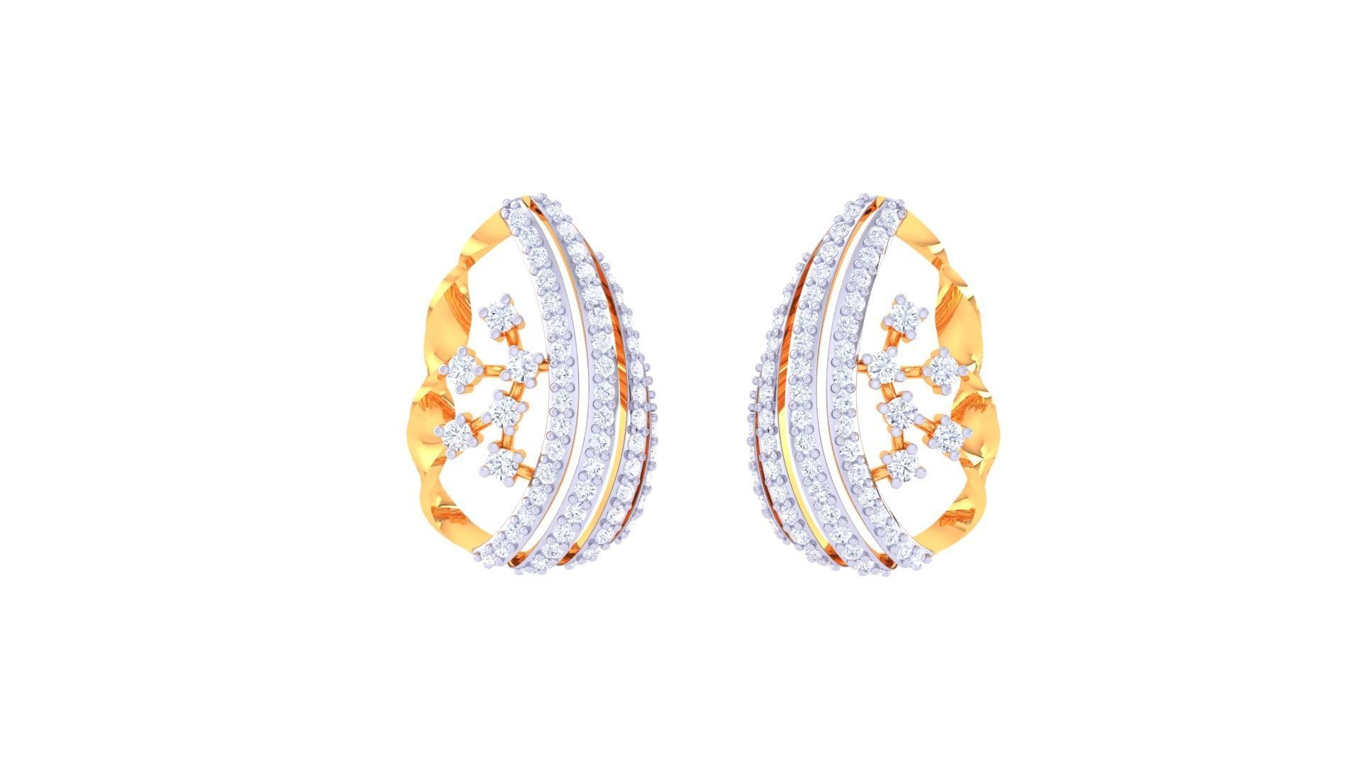 Women Pendant Earrings set 3dm stl obj gltf glb 3mf renders 3D print model_8