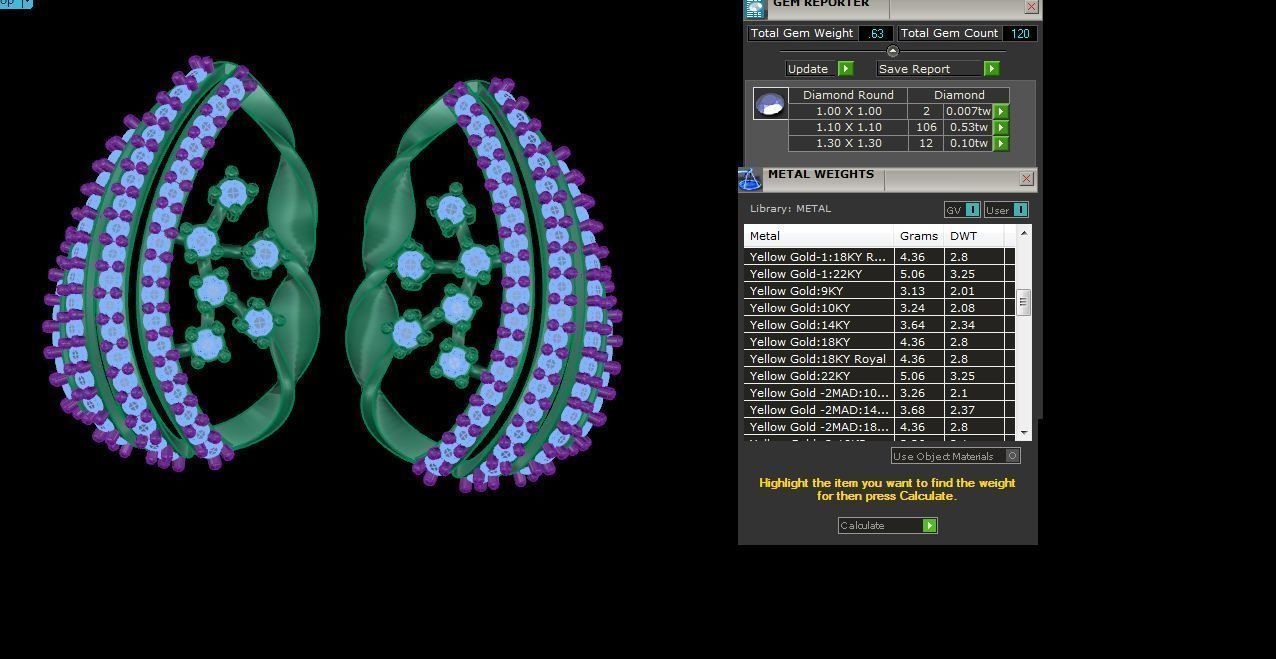 Women Pendant Earrings set 3dm stl obj gltf glb 3mf renders 3D print model_4