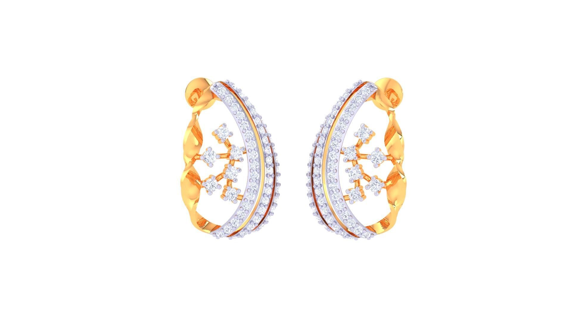 Women Pendant Earrings set 3dm stl obj gltf glb 3mf renders 3D print model_6