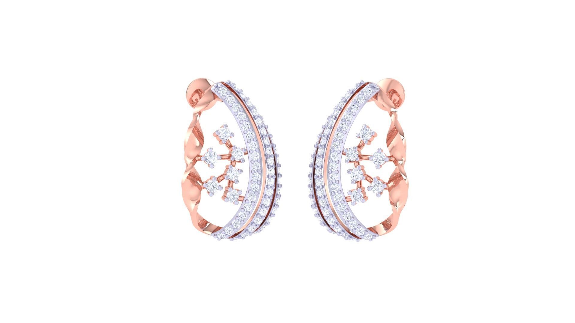 Women Pendant Earrings set 3dm stl obj gltf glb 3mf renders 3D print model_1