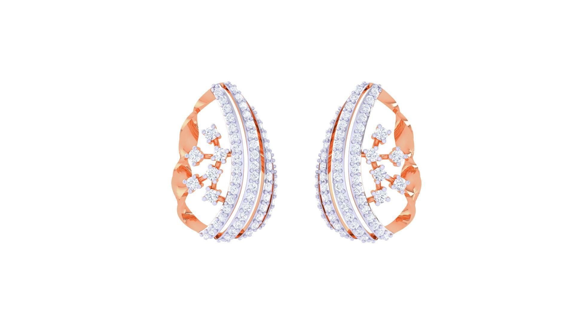 Women Pendant Earrings set 3dm stl obj gltf glb 3mf renders 3D print model_10