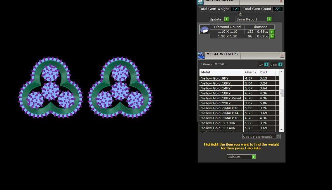 Flower Women Pendant Earrings set 3dm stl obj gltf  3D print model_4