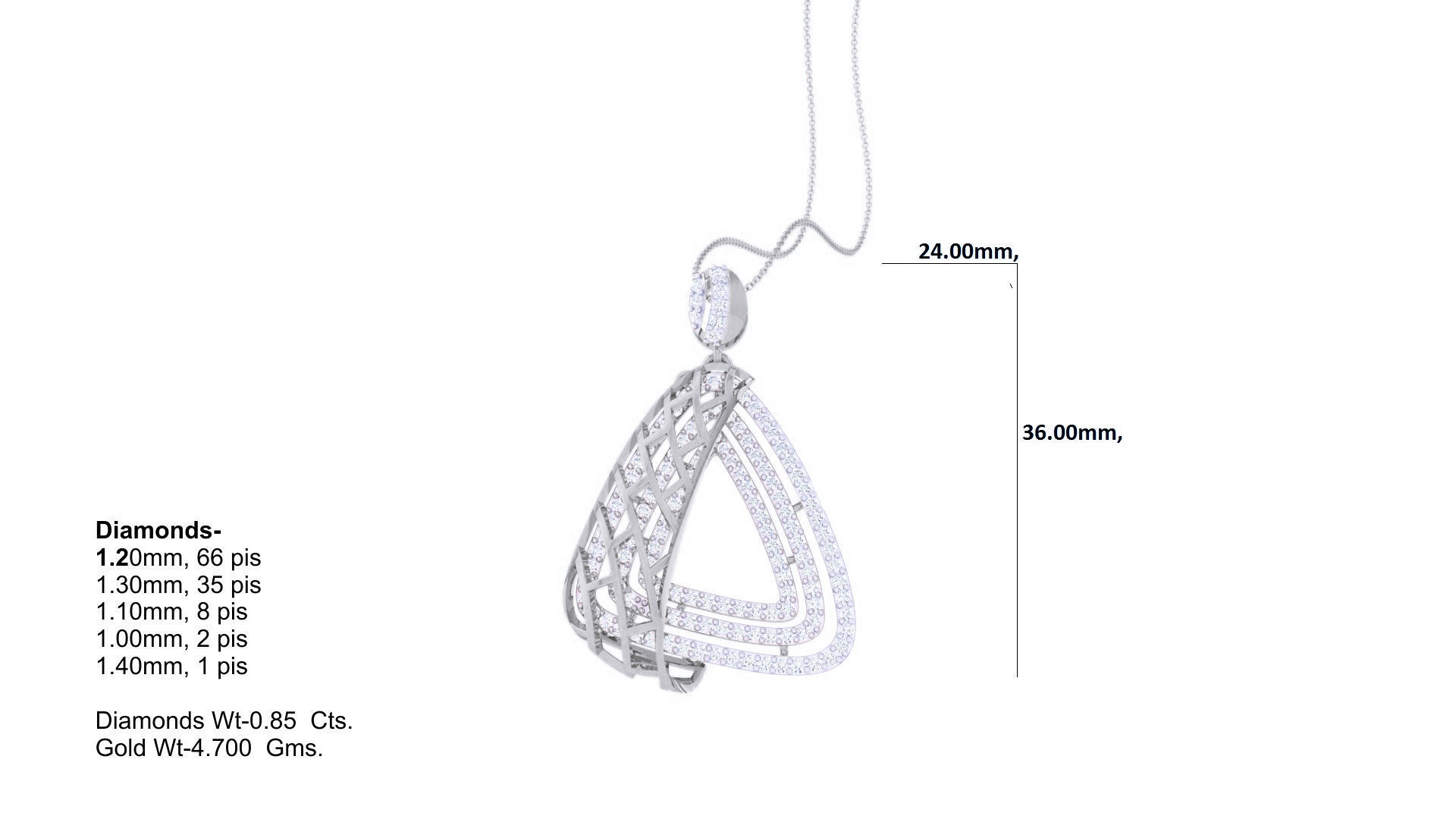 Chain Women Pendant Earrings set 3dm stl obj gltf glb 3mf 3D print model_18