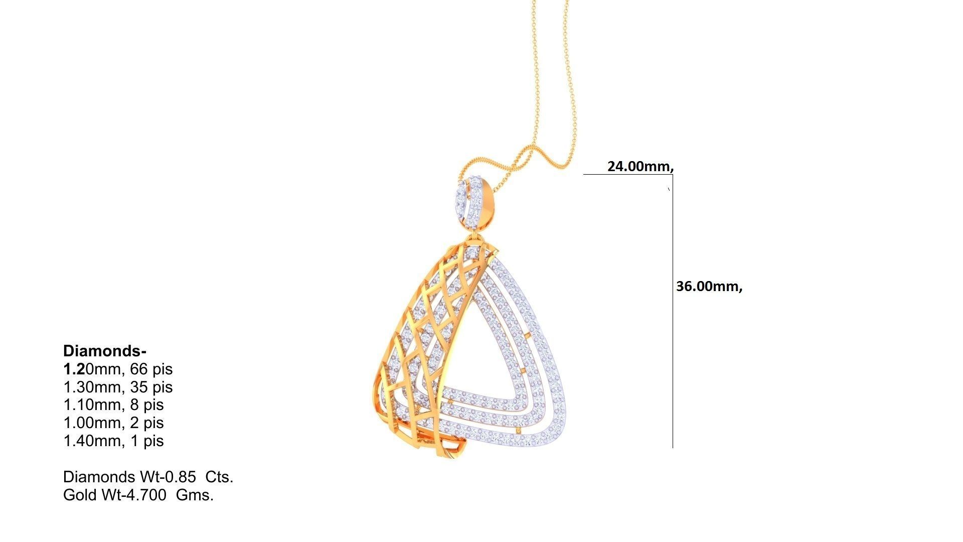 Chain Women Pendant Earrings set 3dm stl obj gltf glb 3mf 3D print model_16