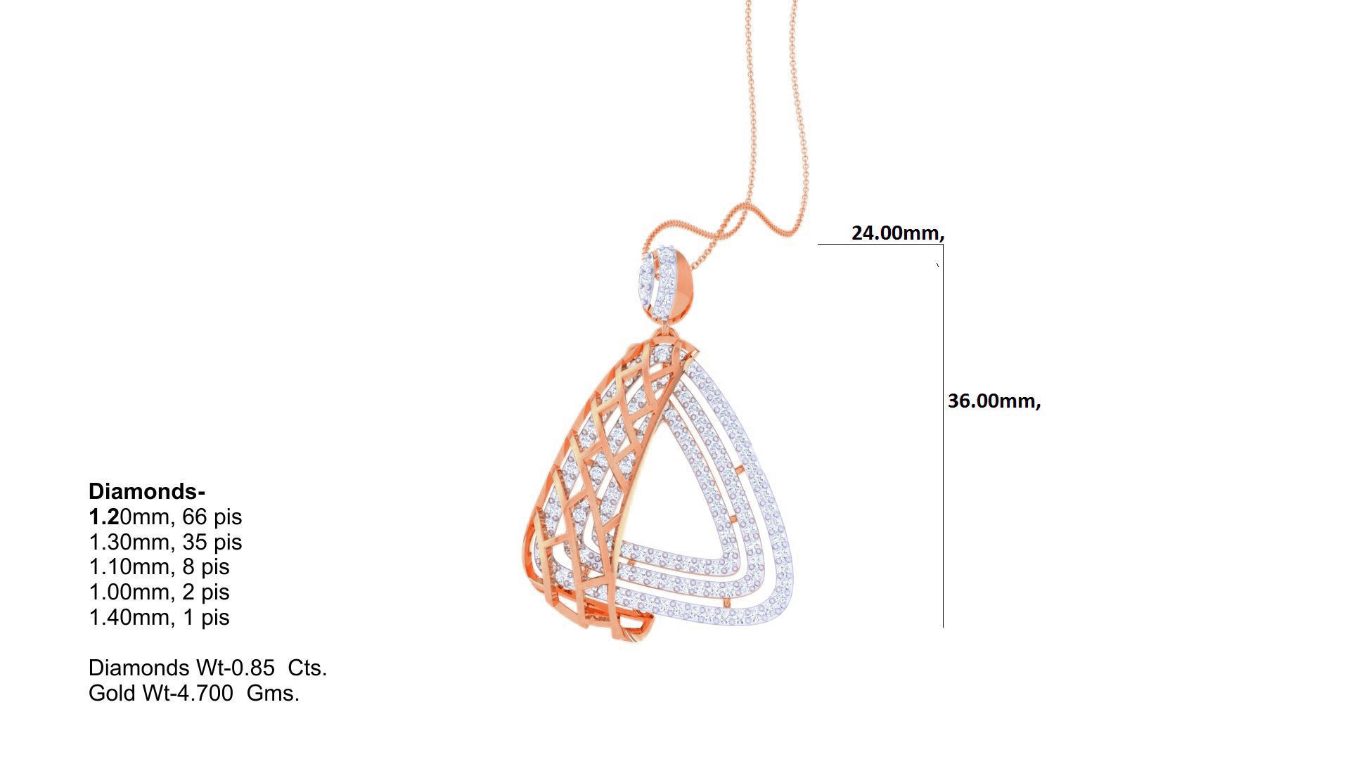 Chain Women Pendant Earrings set 3dm stl obj gltf glb 3mf 3D print model_17