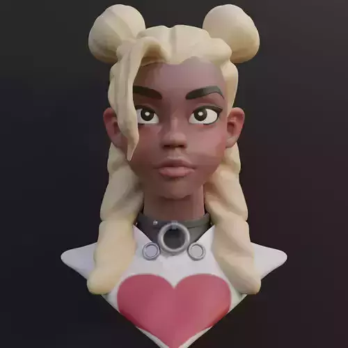 Stylized Female Character Bust 3D model