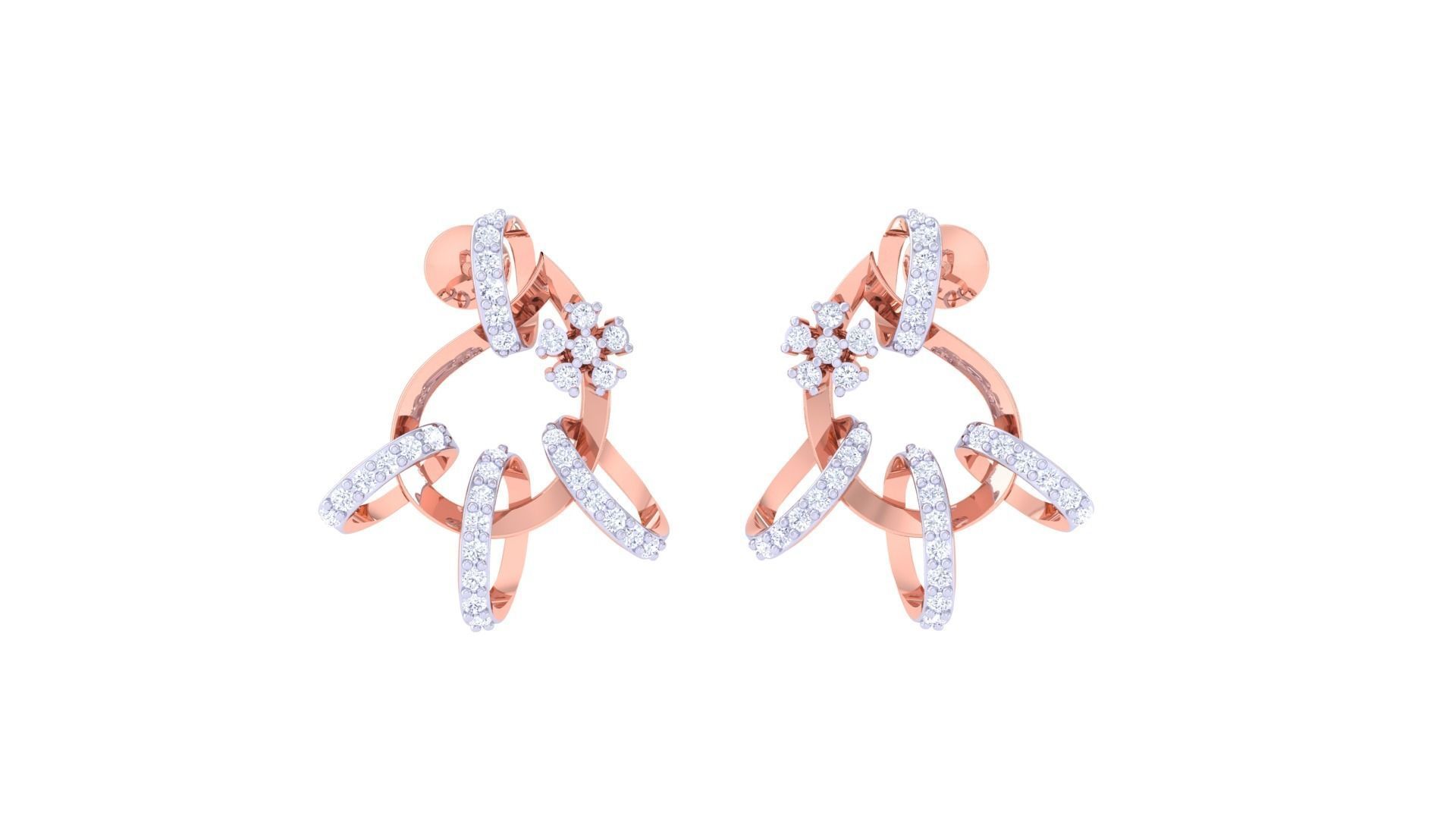 Women Pendant Earrings set 3dm stl obj gltf glb 3mf renders 3D print model_4