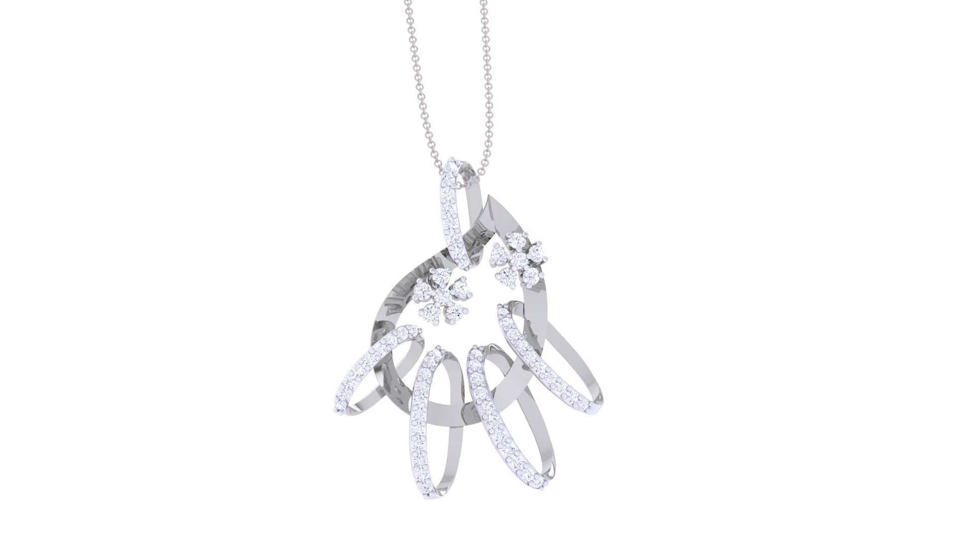 Women Pendant Earrings set 3dm stl obj gltf glb 3mf renders 3D print model_23