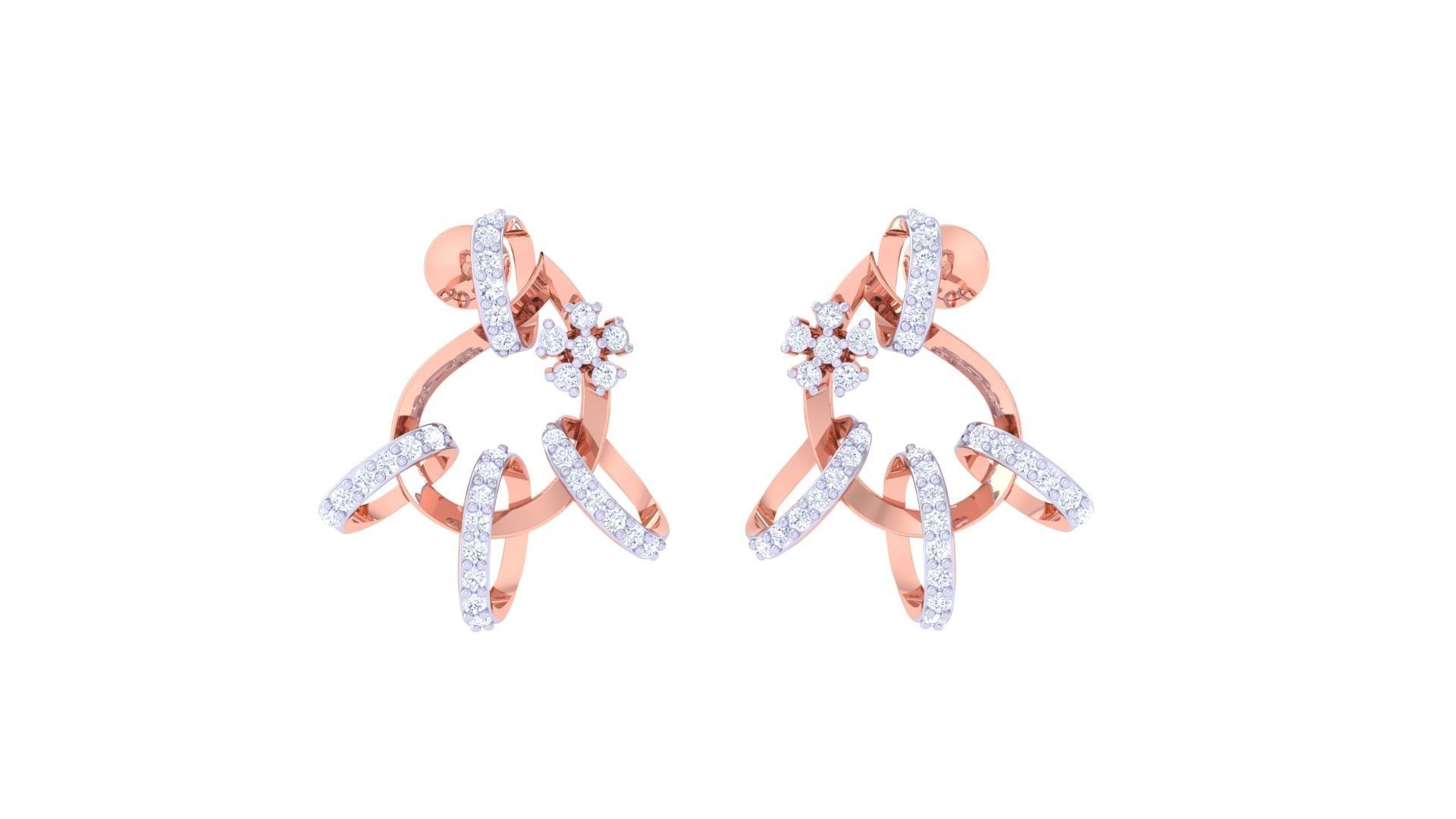 Women Pendant Earrings set 3dm stl obj gltf glb 3mf renders 3D print model_1