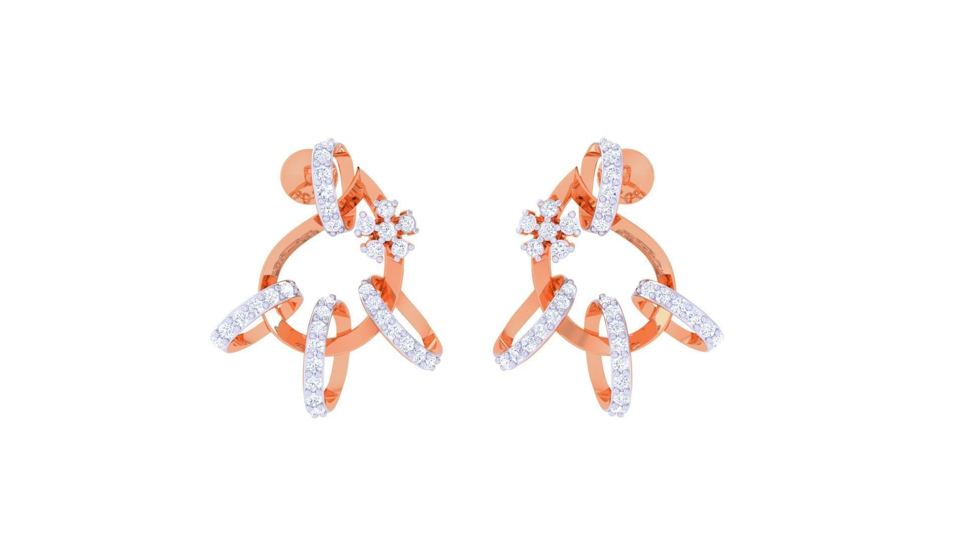 Women Pendant Earrings set 3dm stl obj gltf glb 3mf renders 3D print model_6