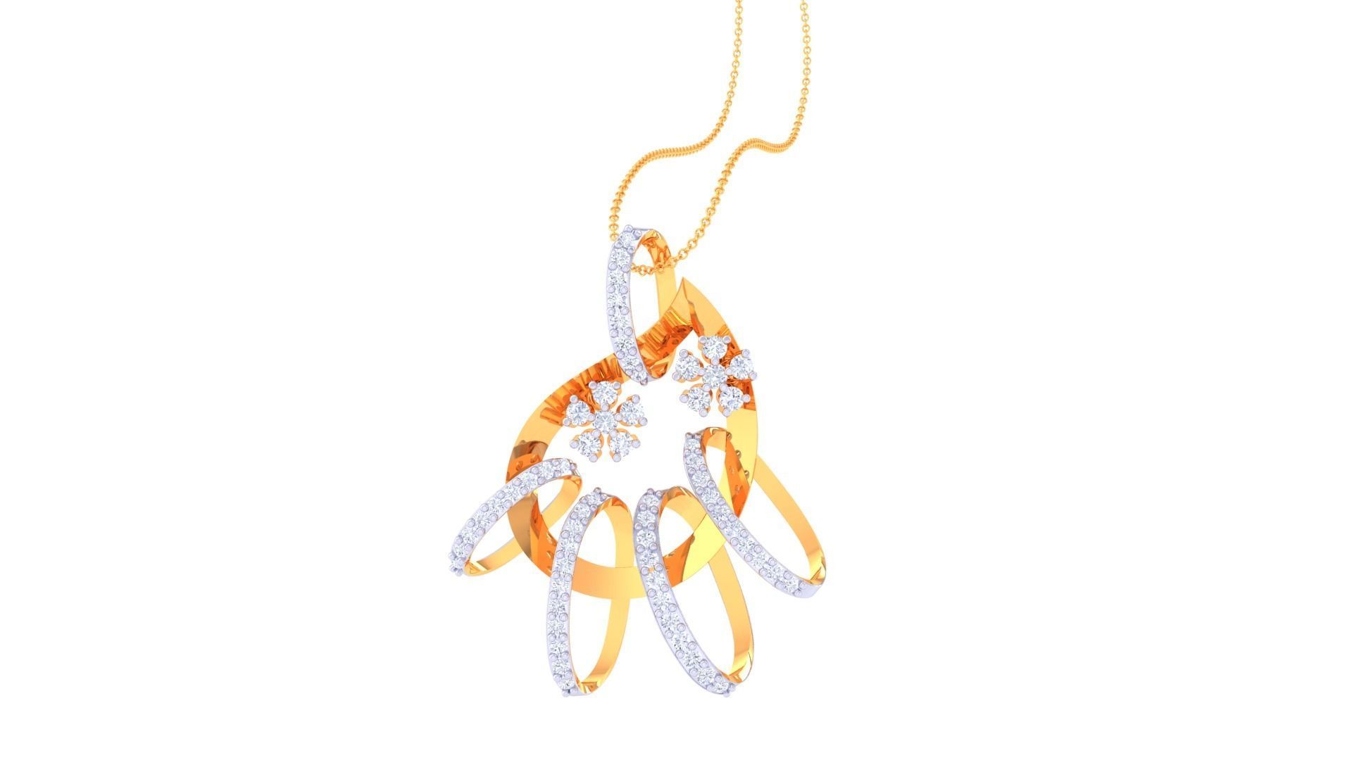 Women Pendant Earrings set 3dm stl obj gltf glb 3mf renders 3D print model_19